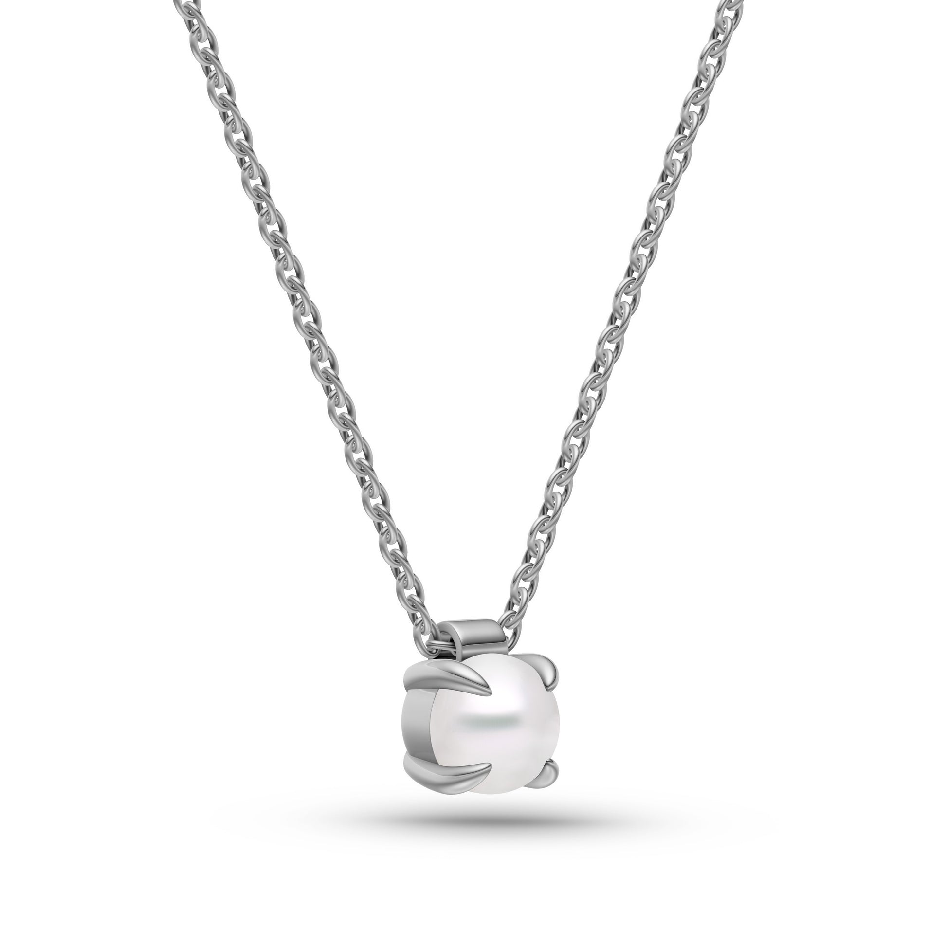 White Opal Pendant Necklace In 14K Gold