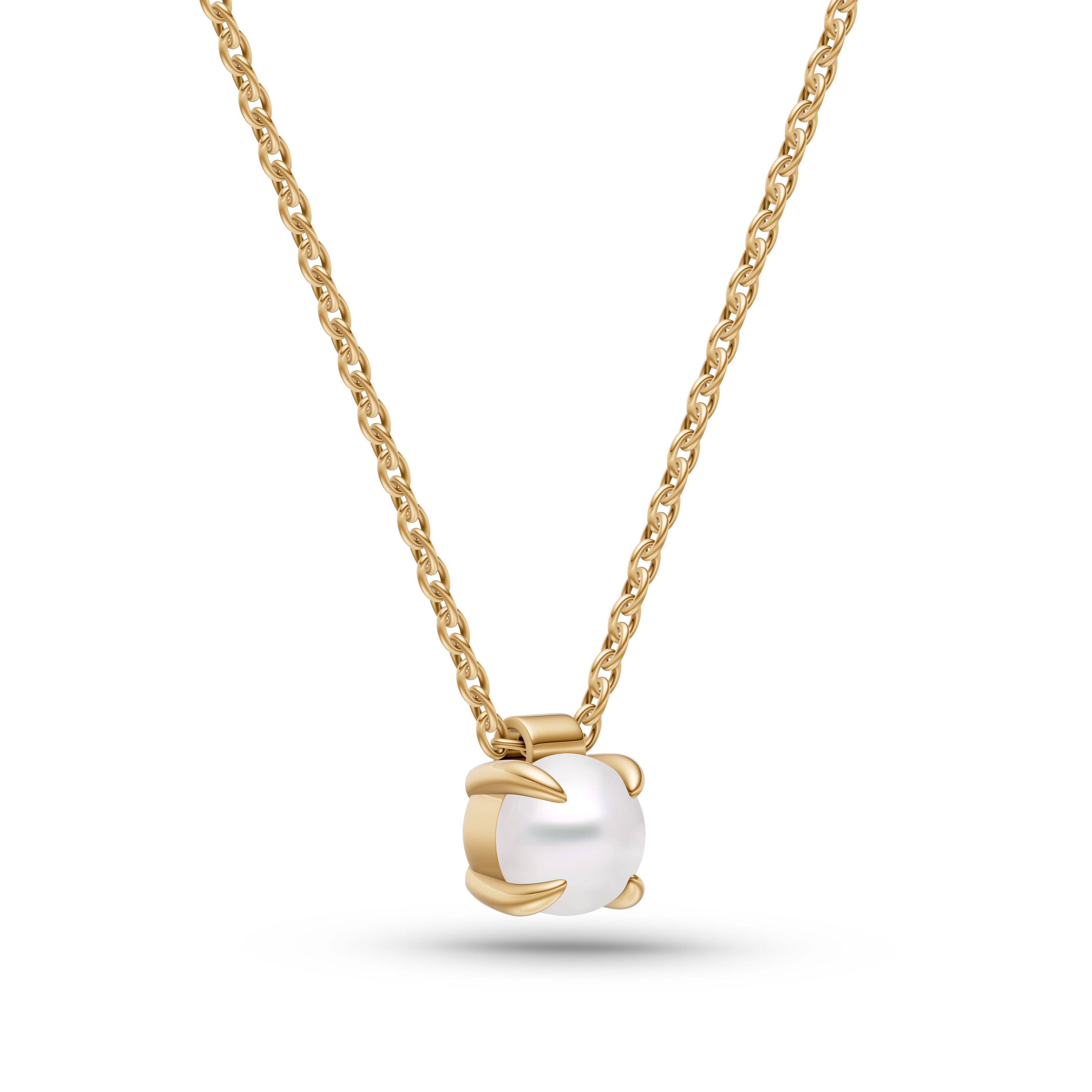 White Opal Pendant Necklace In 14K Gold