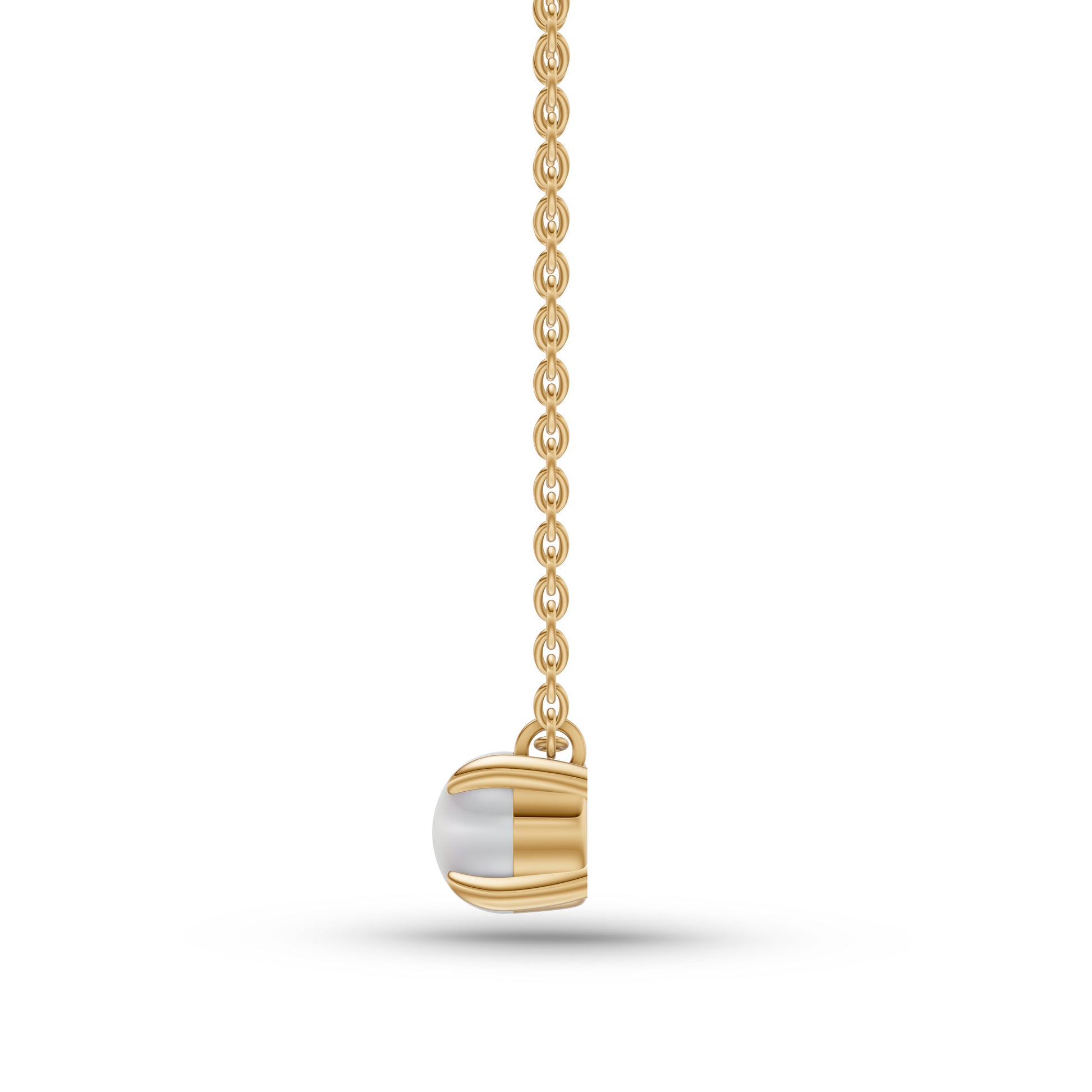 White Opal Pendant Necklace In 14K Gold