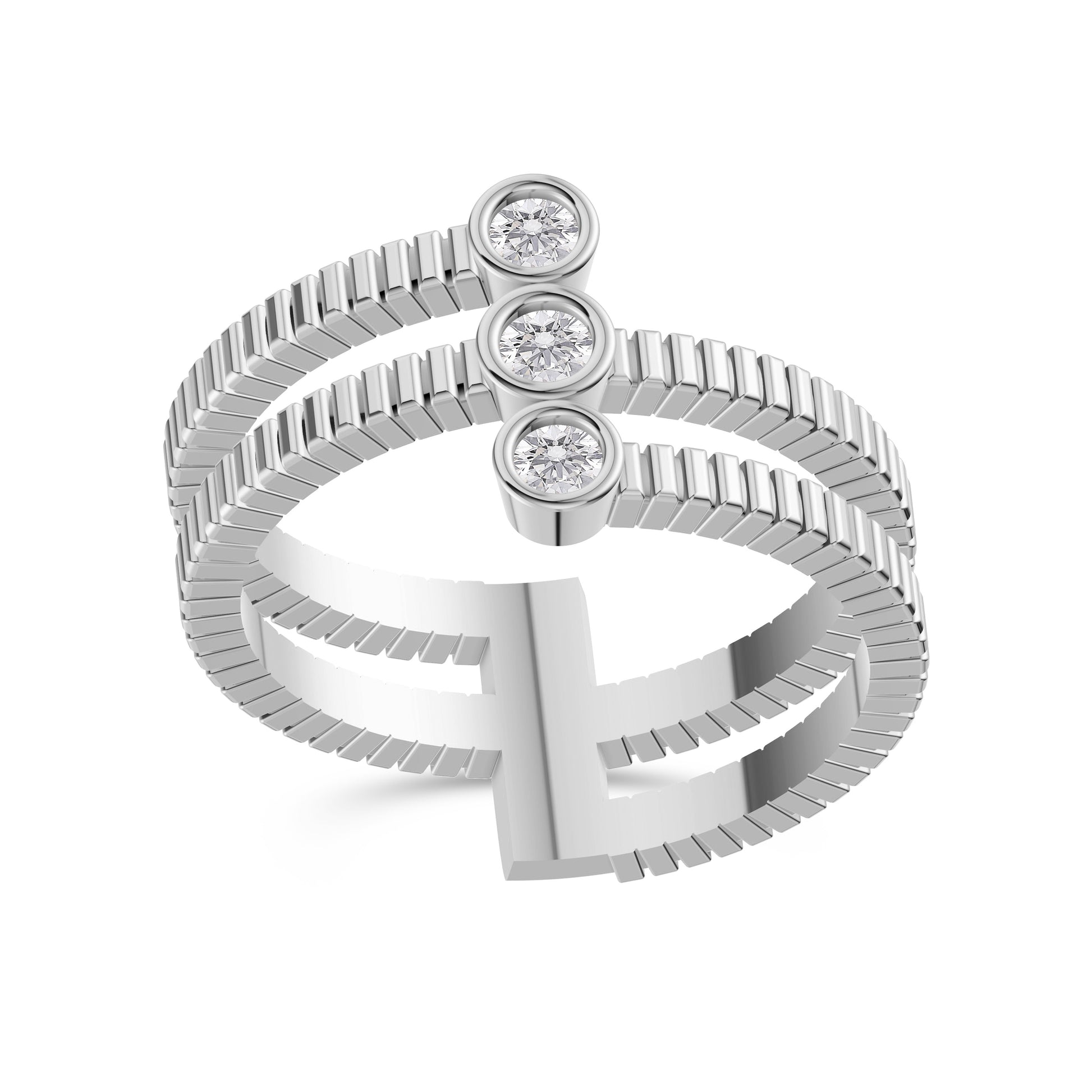 Bezel-Set Diamond Wrap Ring in 14K Gold