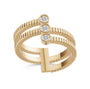 Bezel-Set Diamond Wrap Ring in 14K Gold