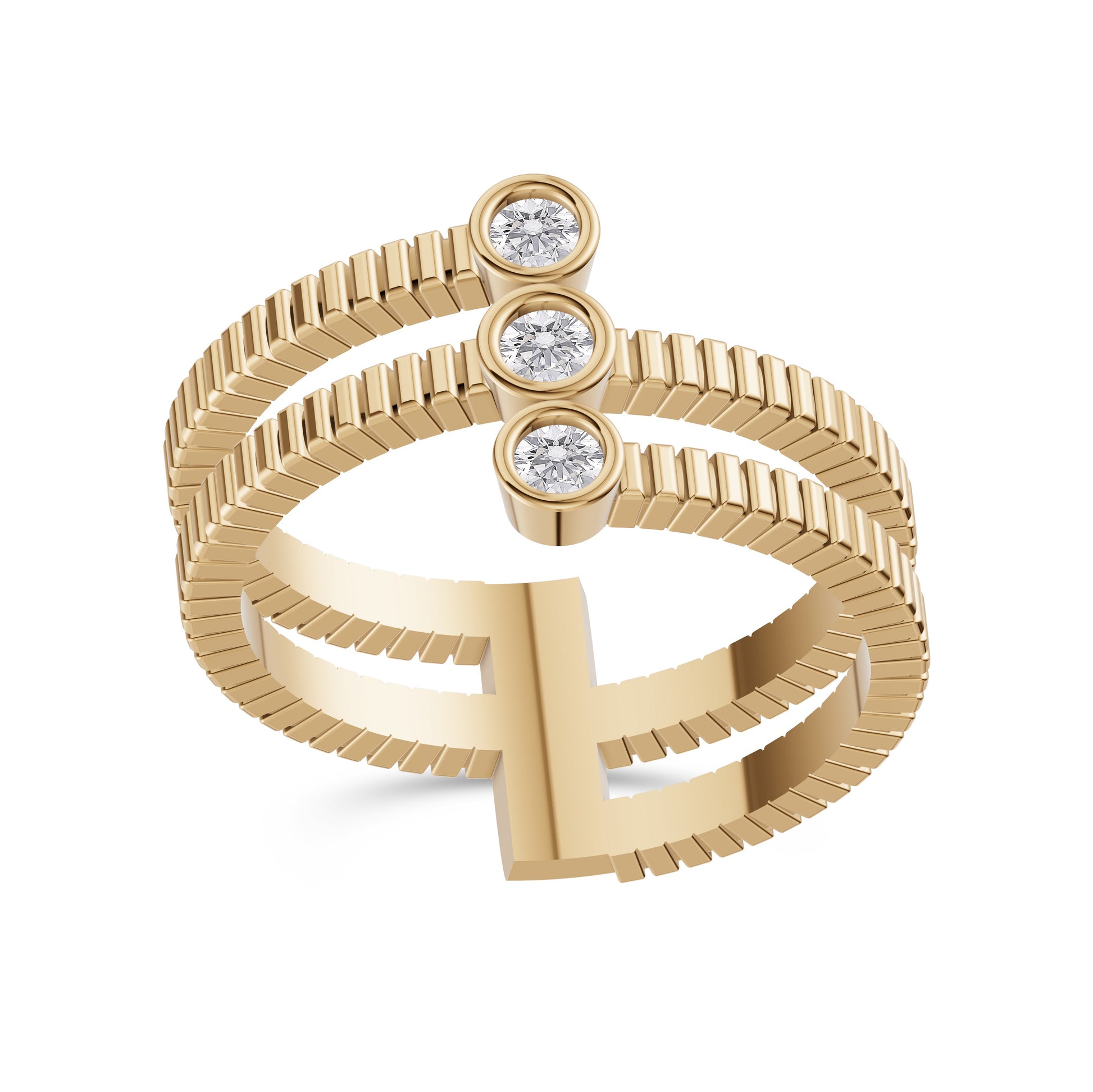 Bezel-Set Diamond Wrap Ring in 14K Gold