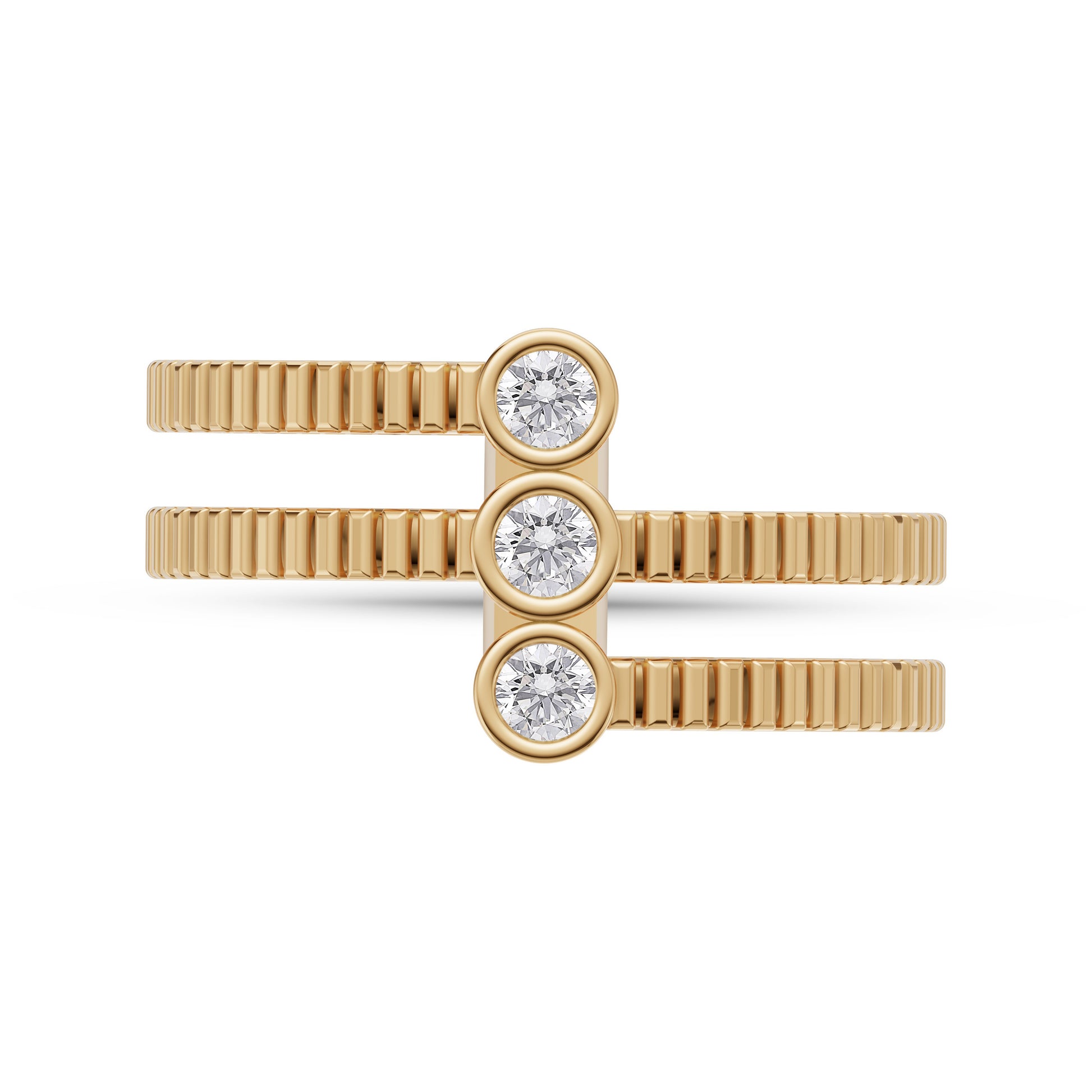 Bezel-Set Diamond Wrap Ring in 14K Gold