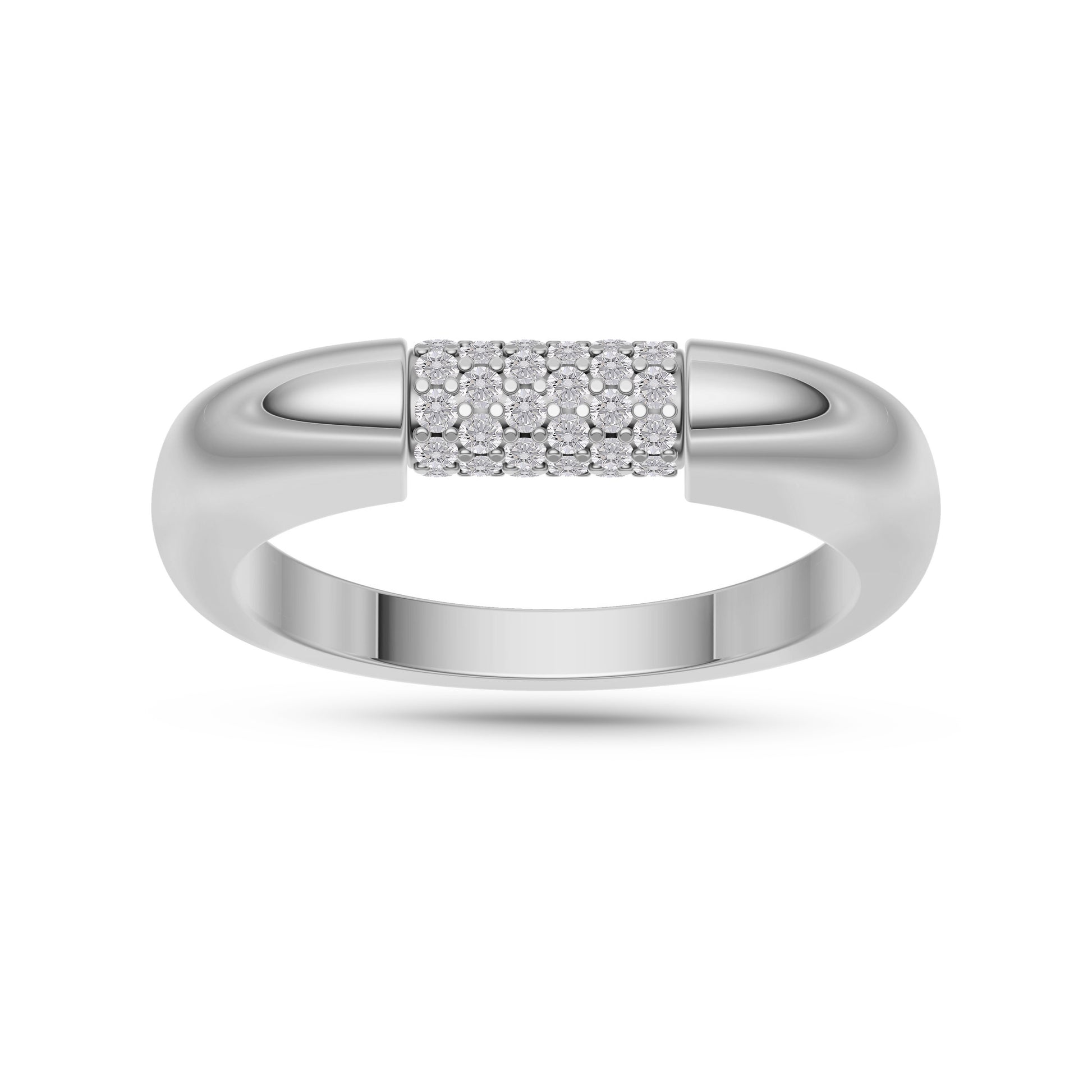 Pave Diamond Band Ring in 14K Gold