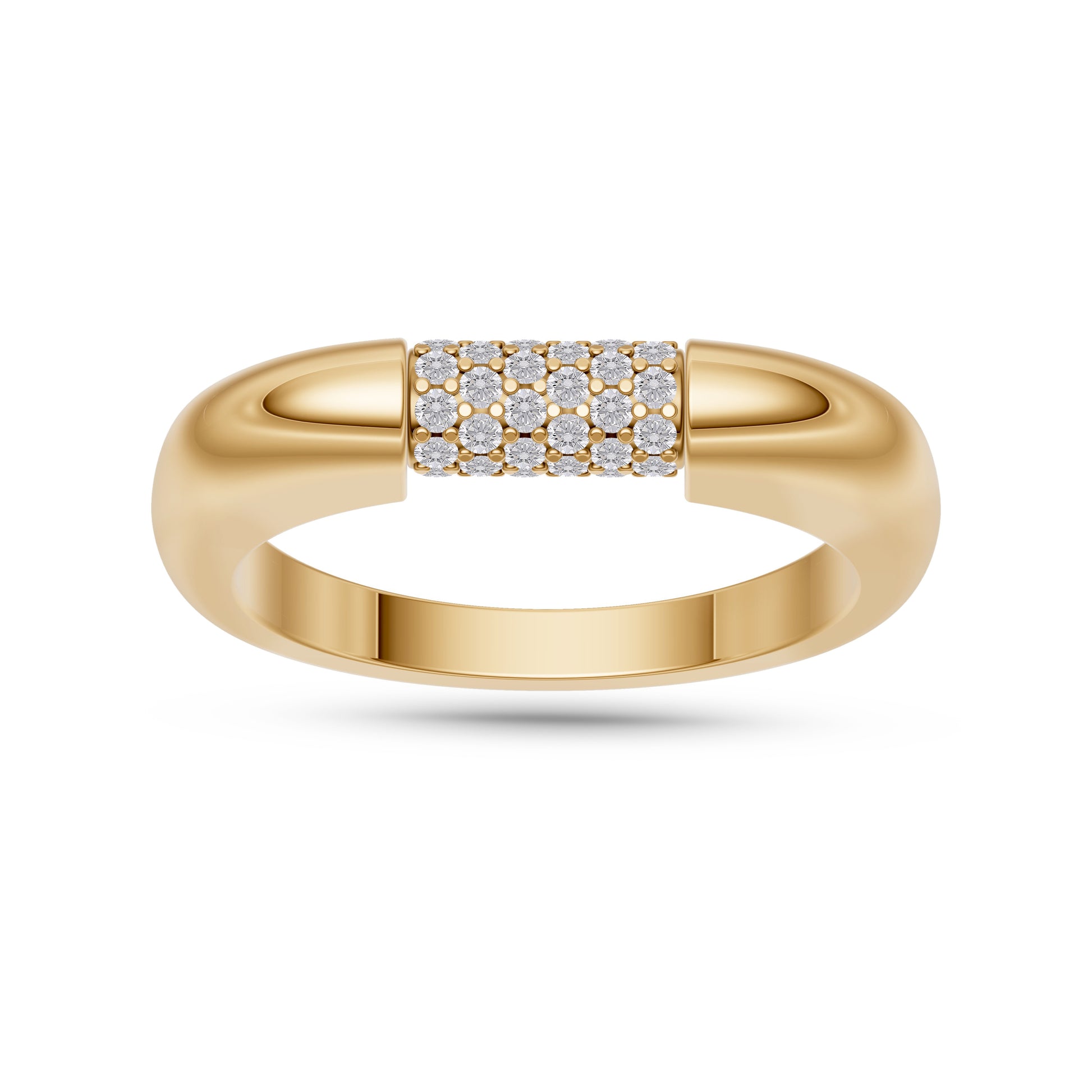 Pave Diamond Band Ring in 14K Gold