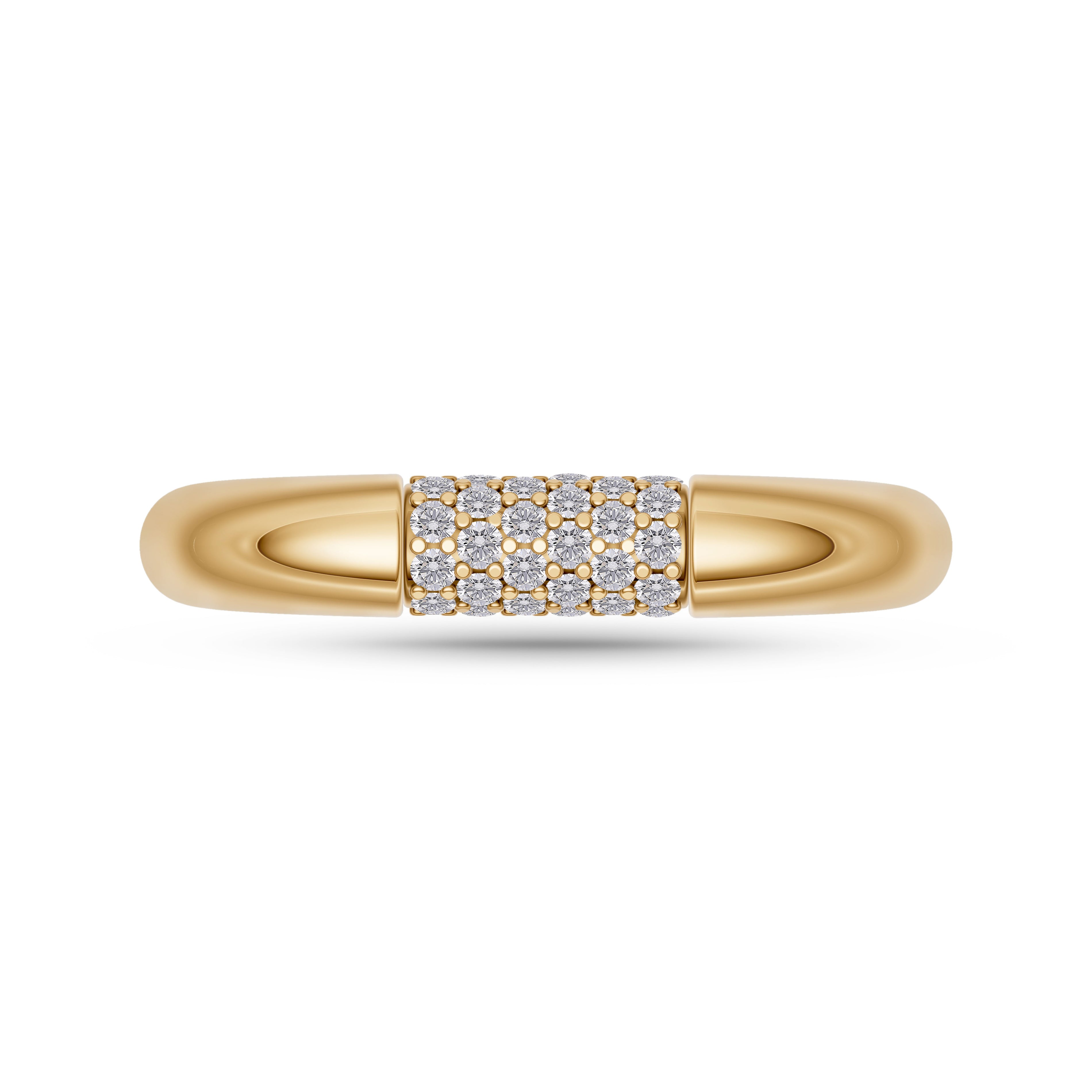 Pave Diamond Band Ring in 14K Gold