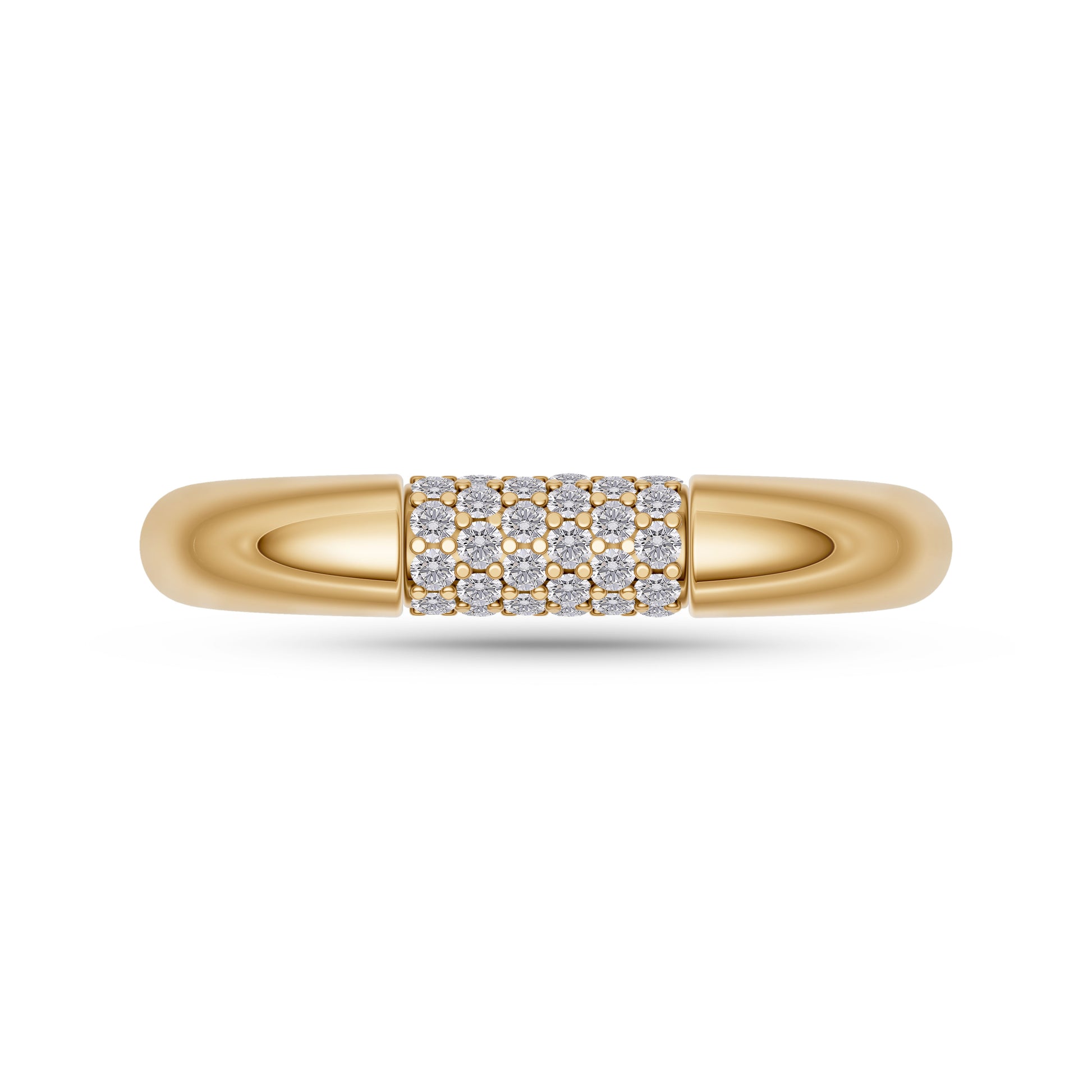 Pave Diamond Band Ring in 14K Gold