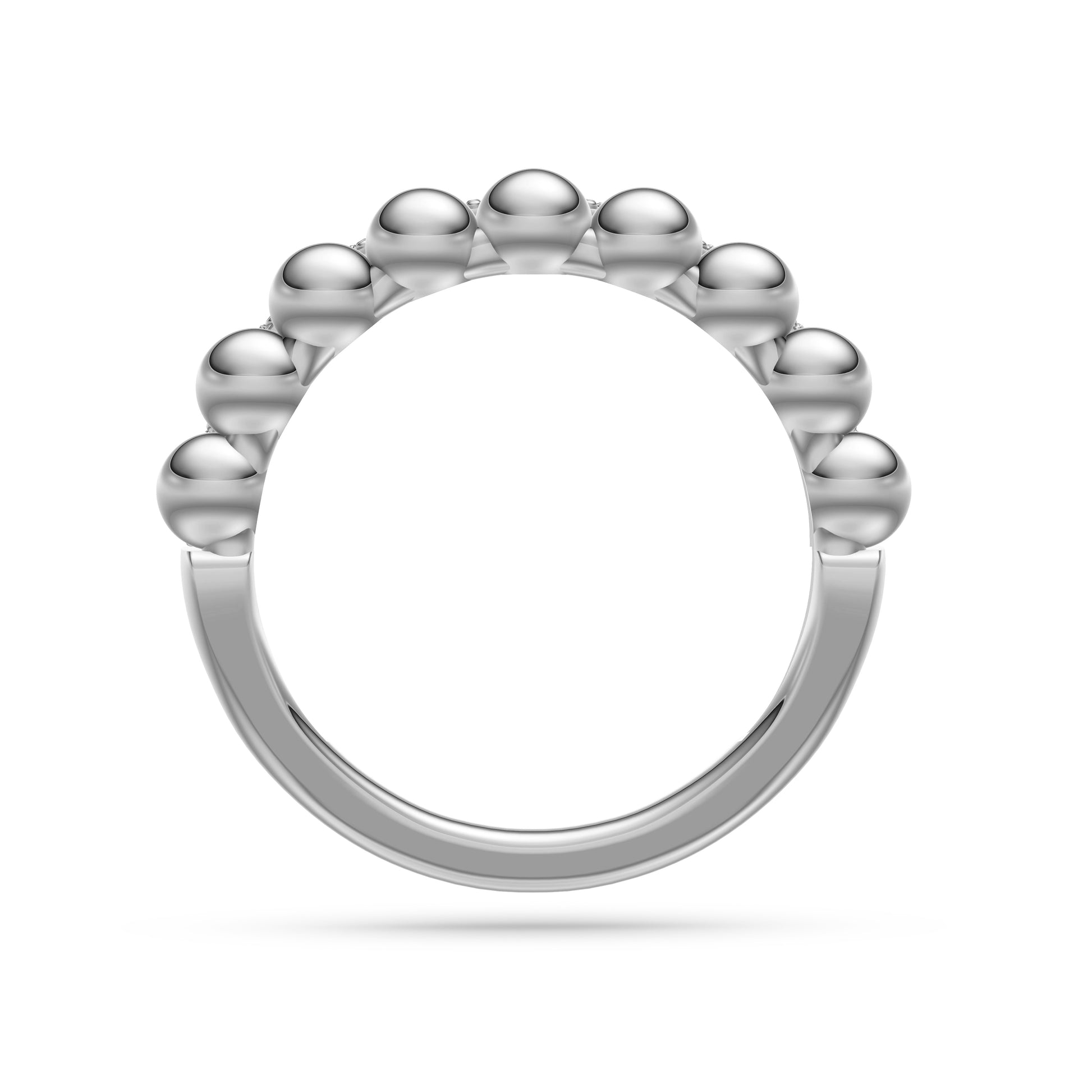 Diamond Beaded Band Ring in 14K Gold