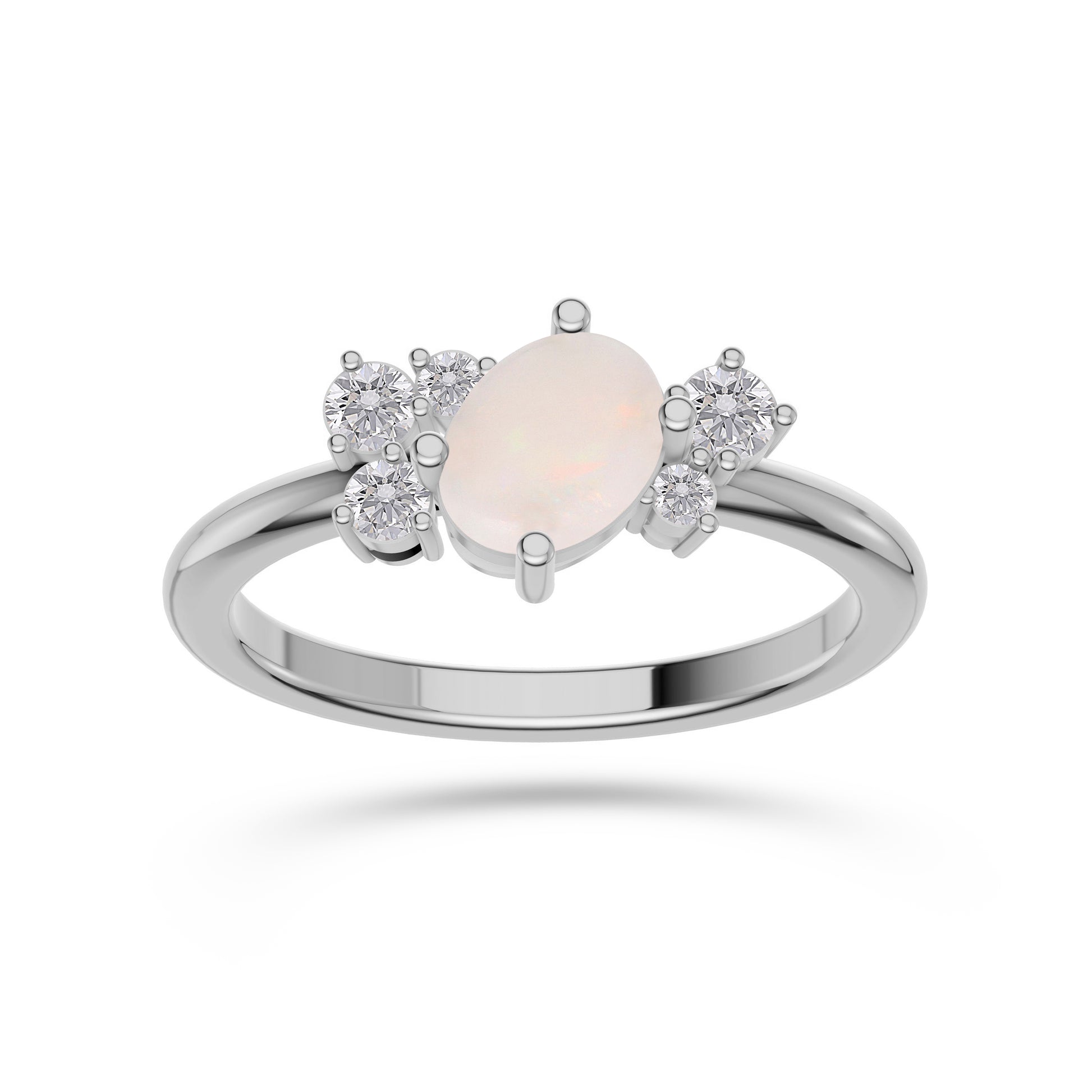 Opal Garden Diamond Ring In 14K Gold