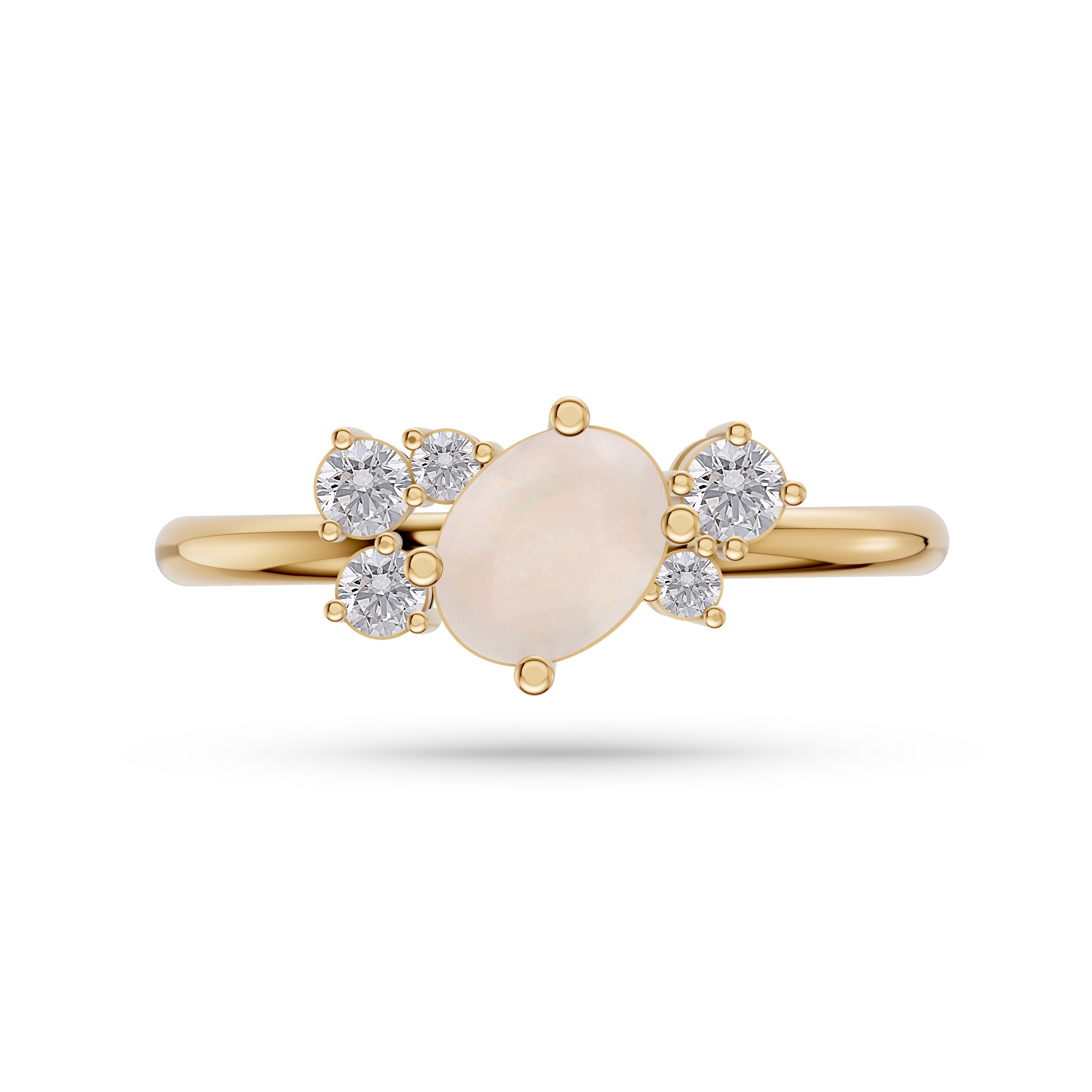 Opal Garden Diamond Ring In 14K Gold