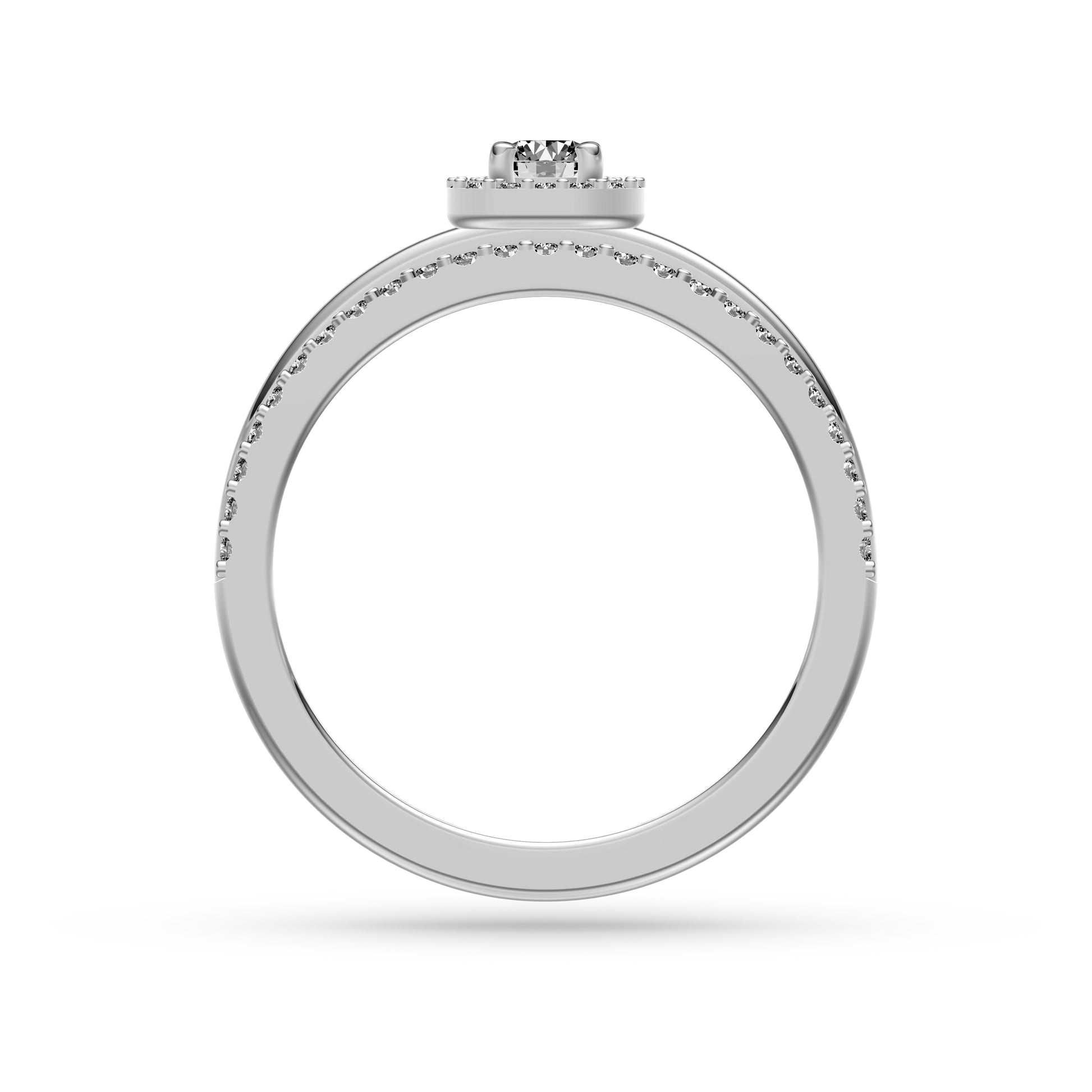 Celestia Diamond Double Band Cushion Ring in 14K Gold