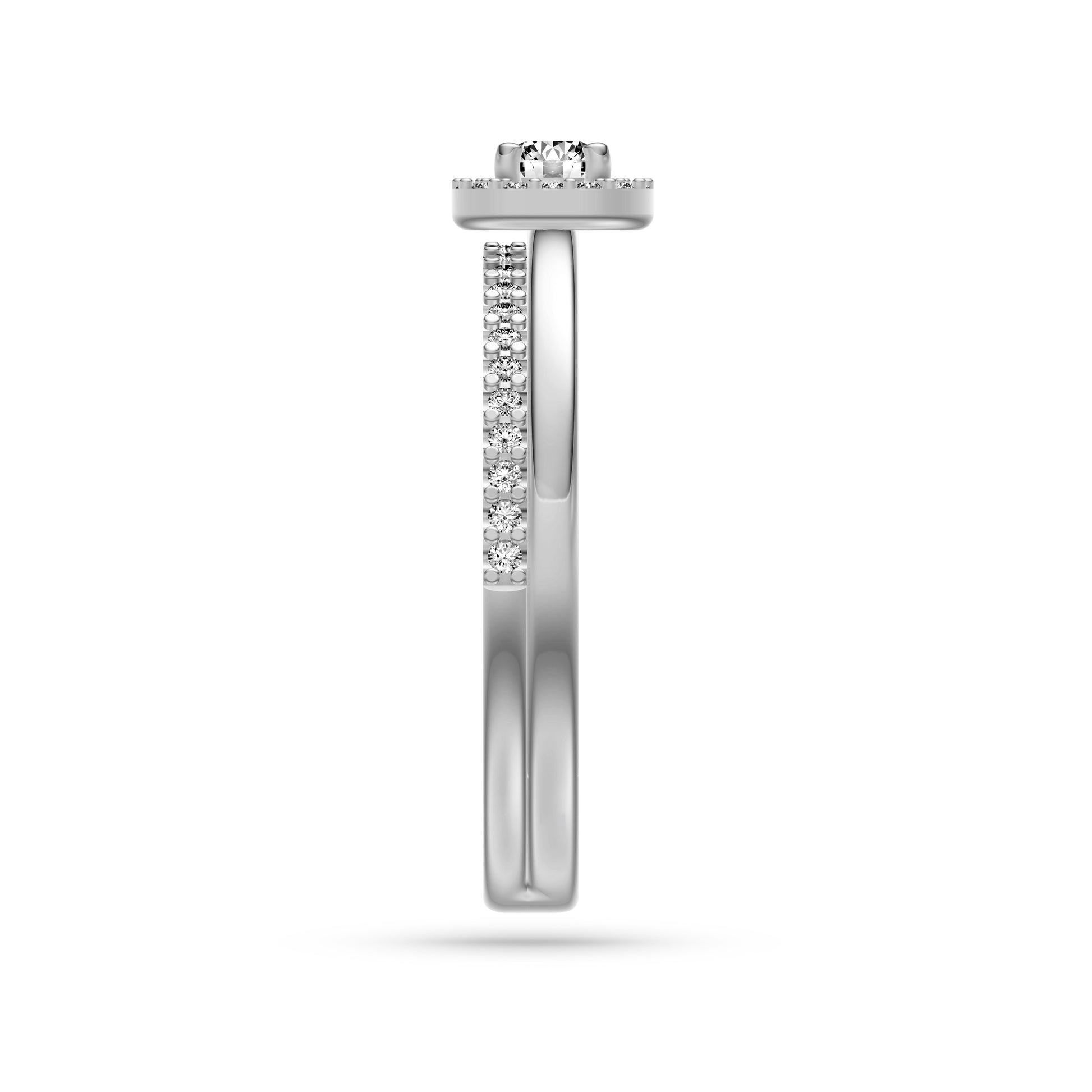 Celestia Diamond Double Band Cushion Ring in 14K Gold