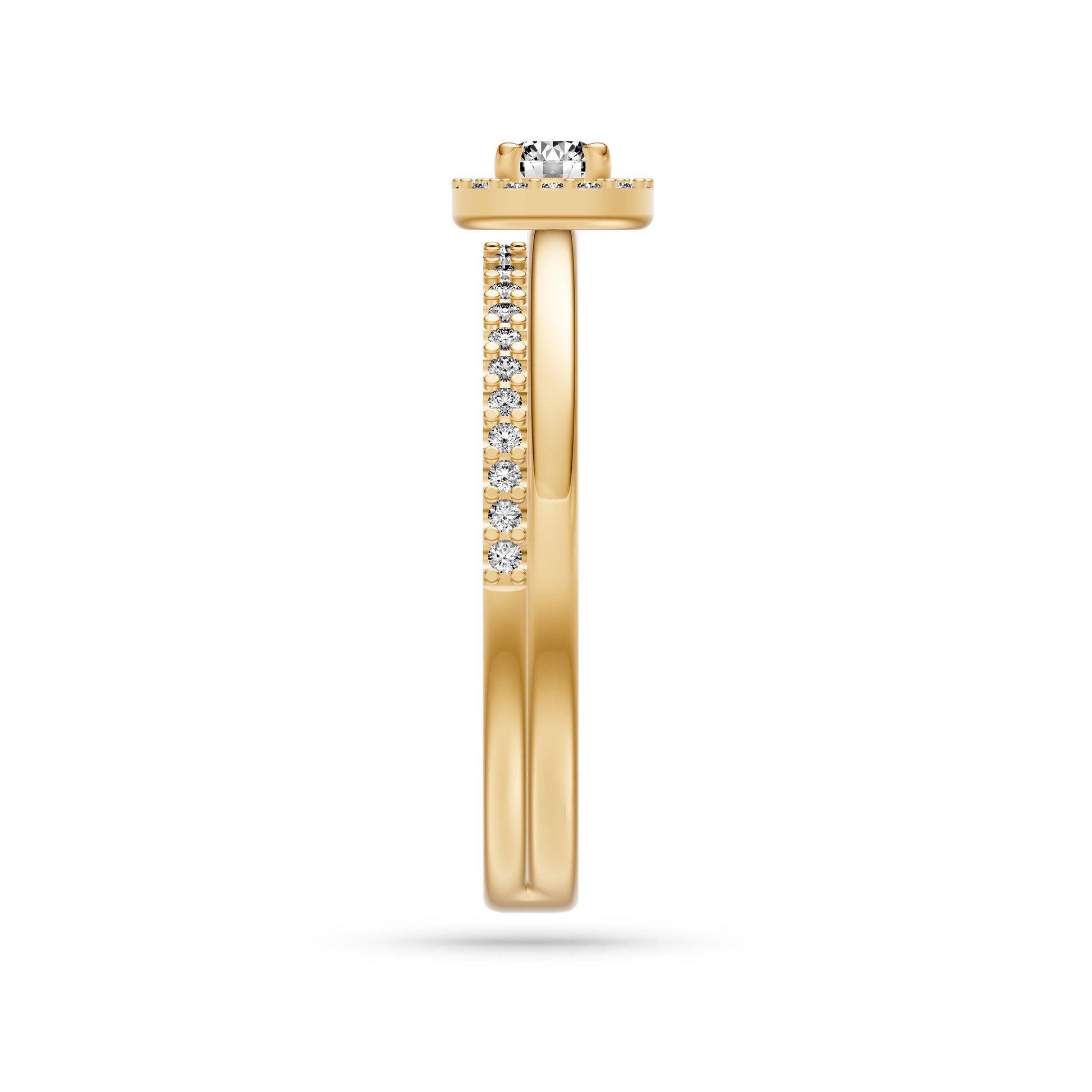Celestia Diamond Double Band Cushion Ring in 14K Gold
