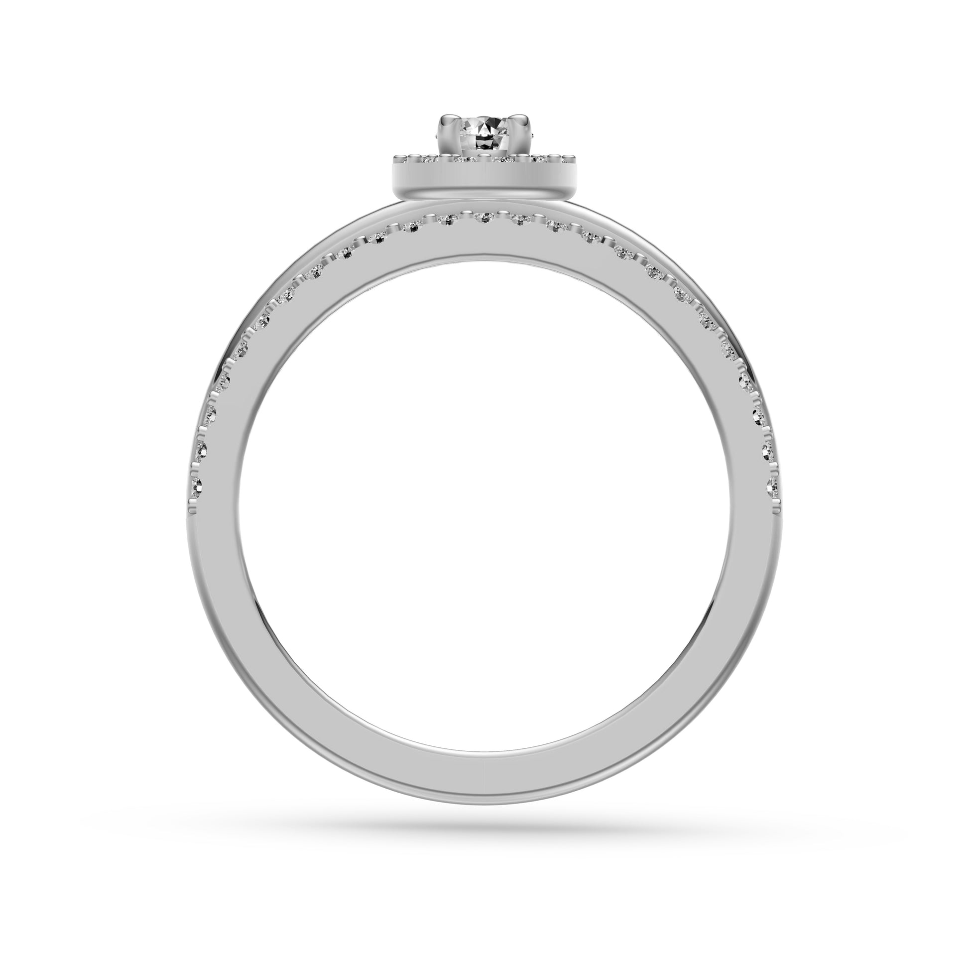 Celestia Diamond Double Band Pear Ring in 14K Gold