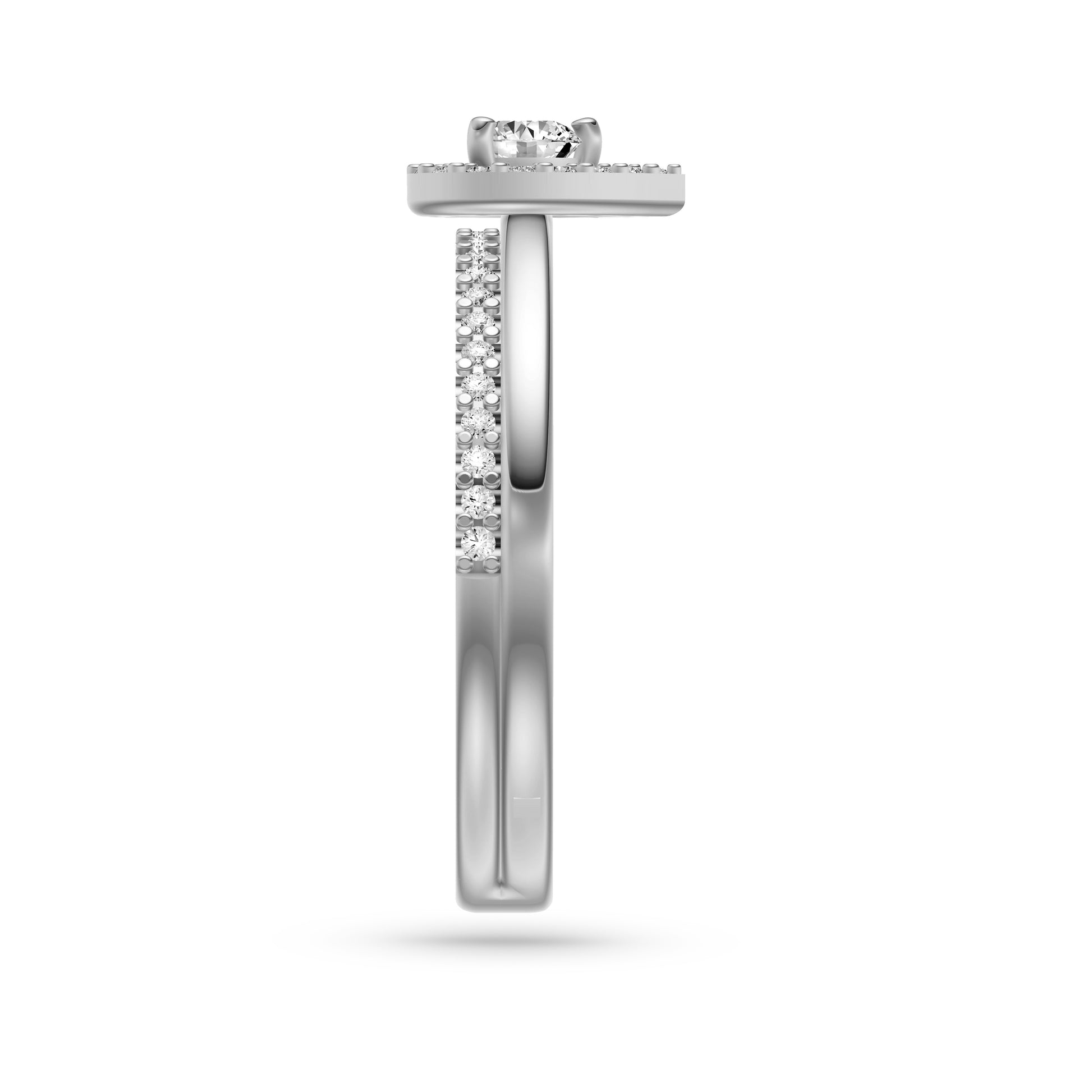 Celestia Diamond Double Band Pear Ring in 14K Gold
