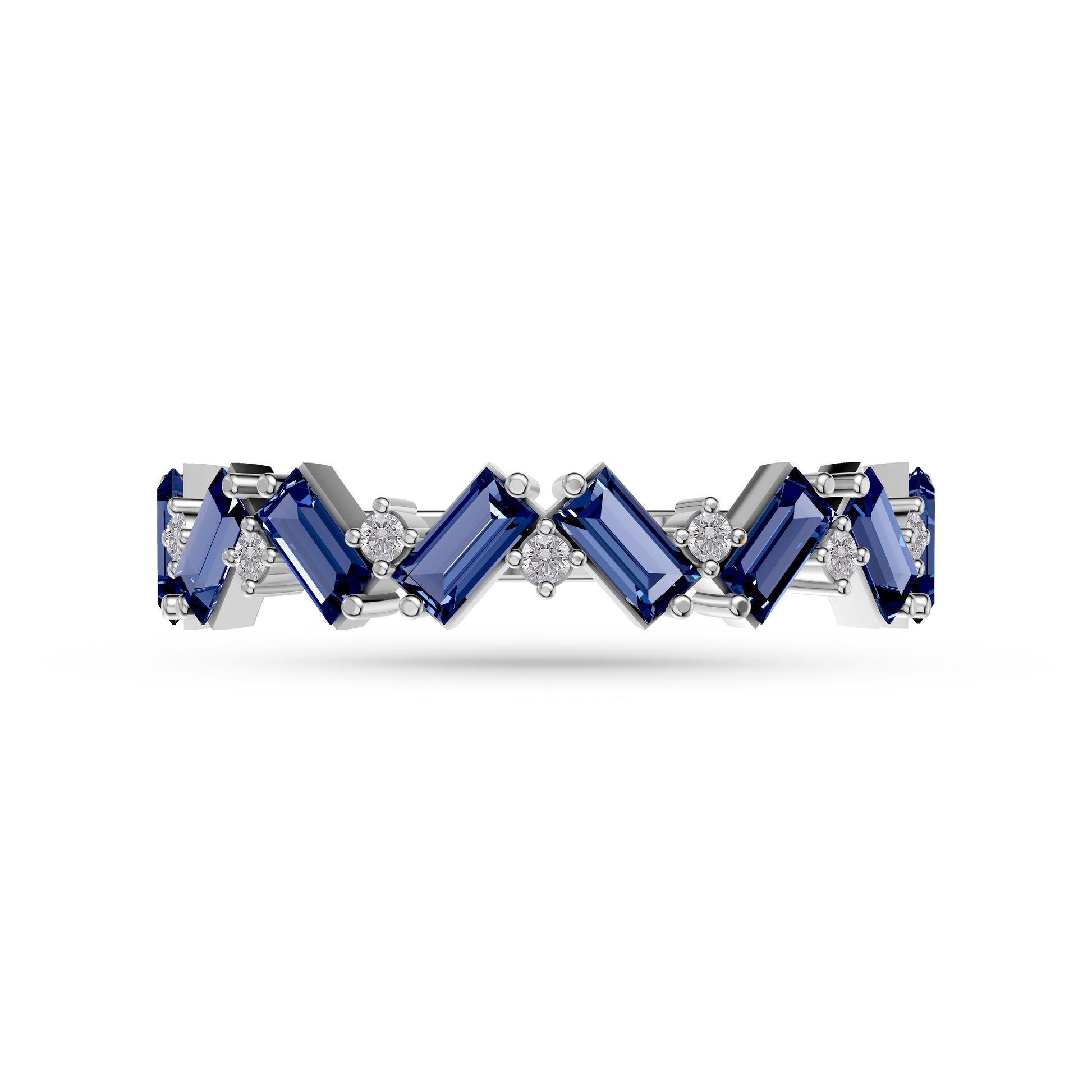 Sapphire Abstract Band Ring in 18K Gold