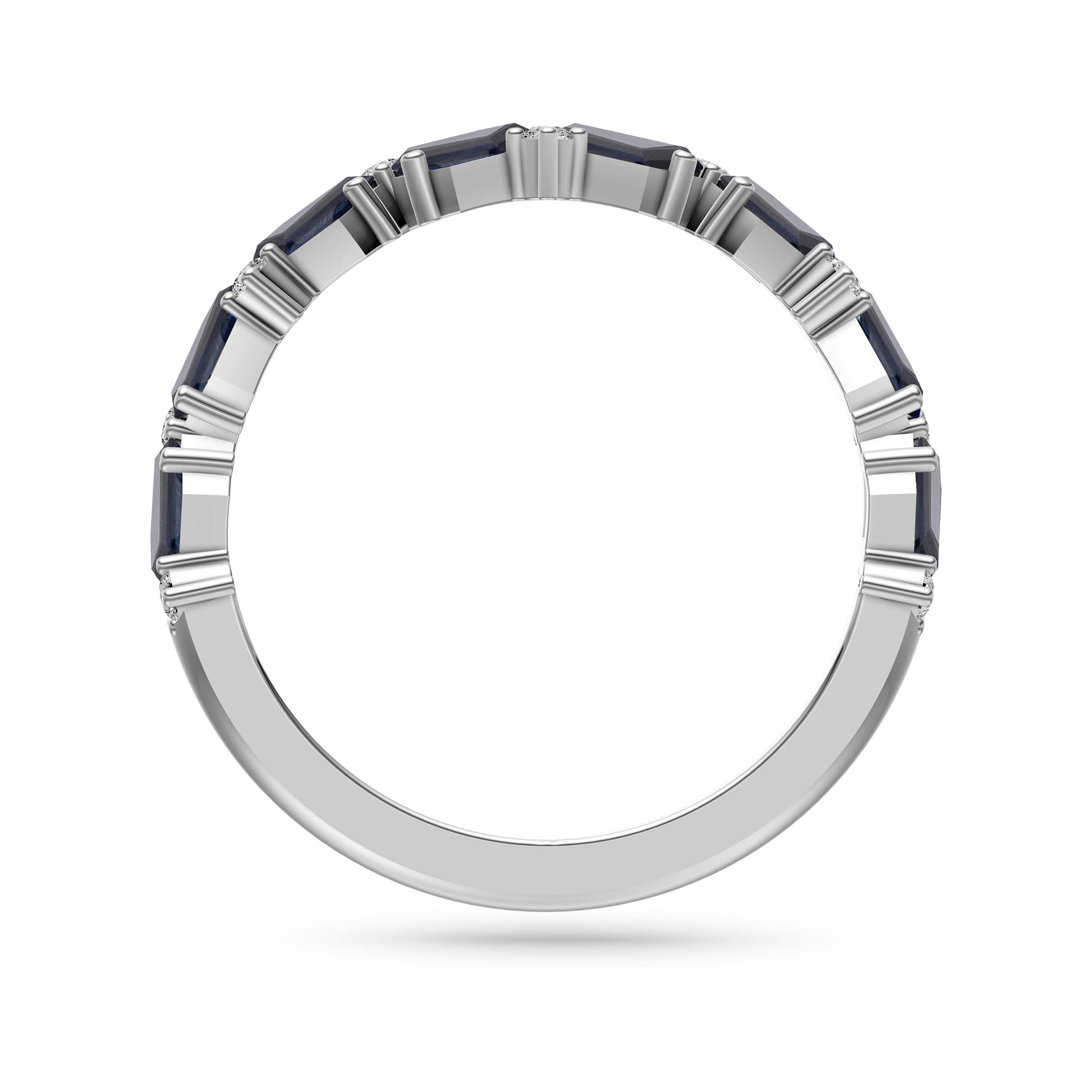Sapphire Abstract Band Ring in 18K Gold