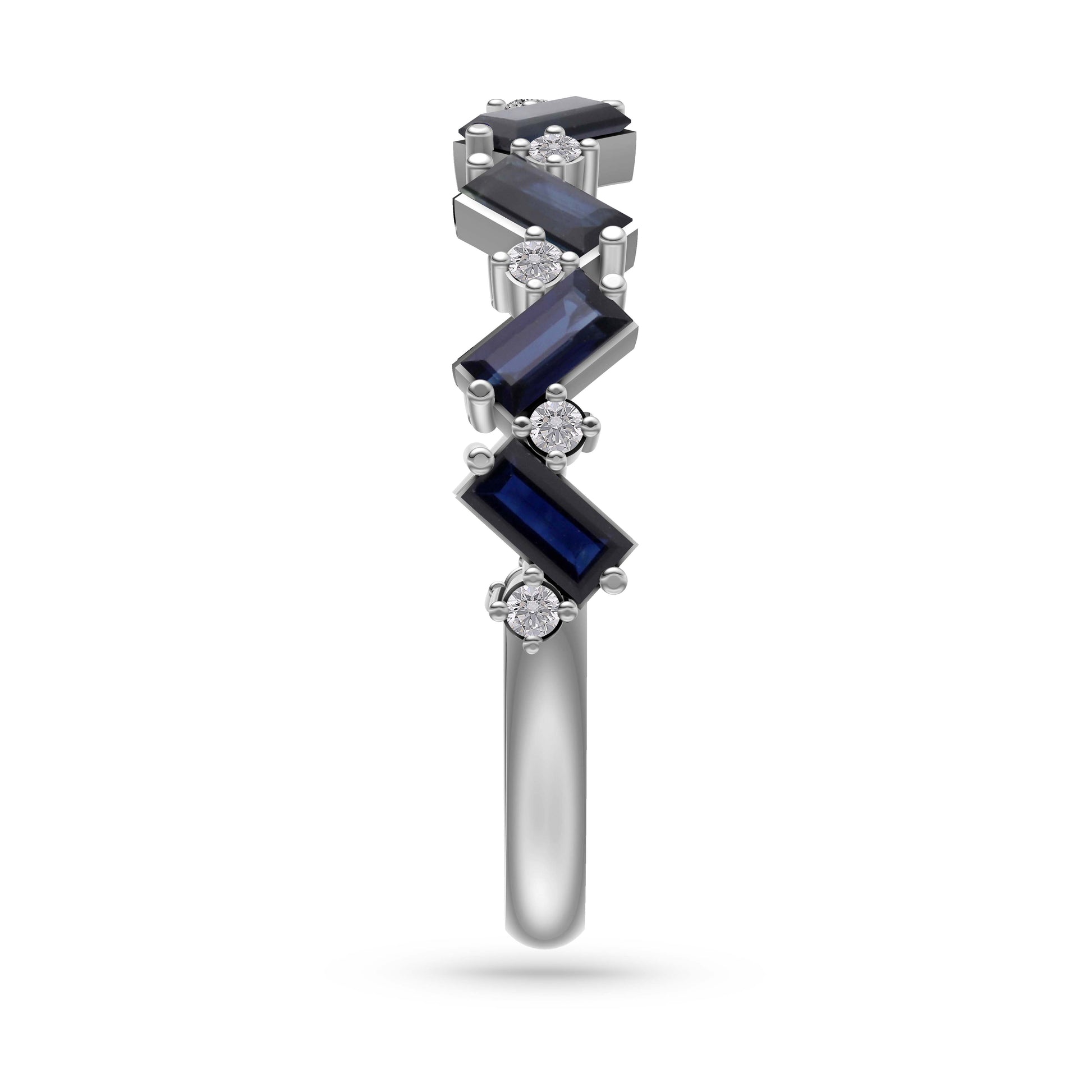 Sapphire Abstract Band Ring in 18K Gold