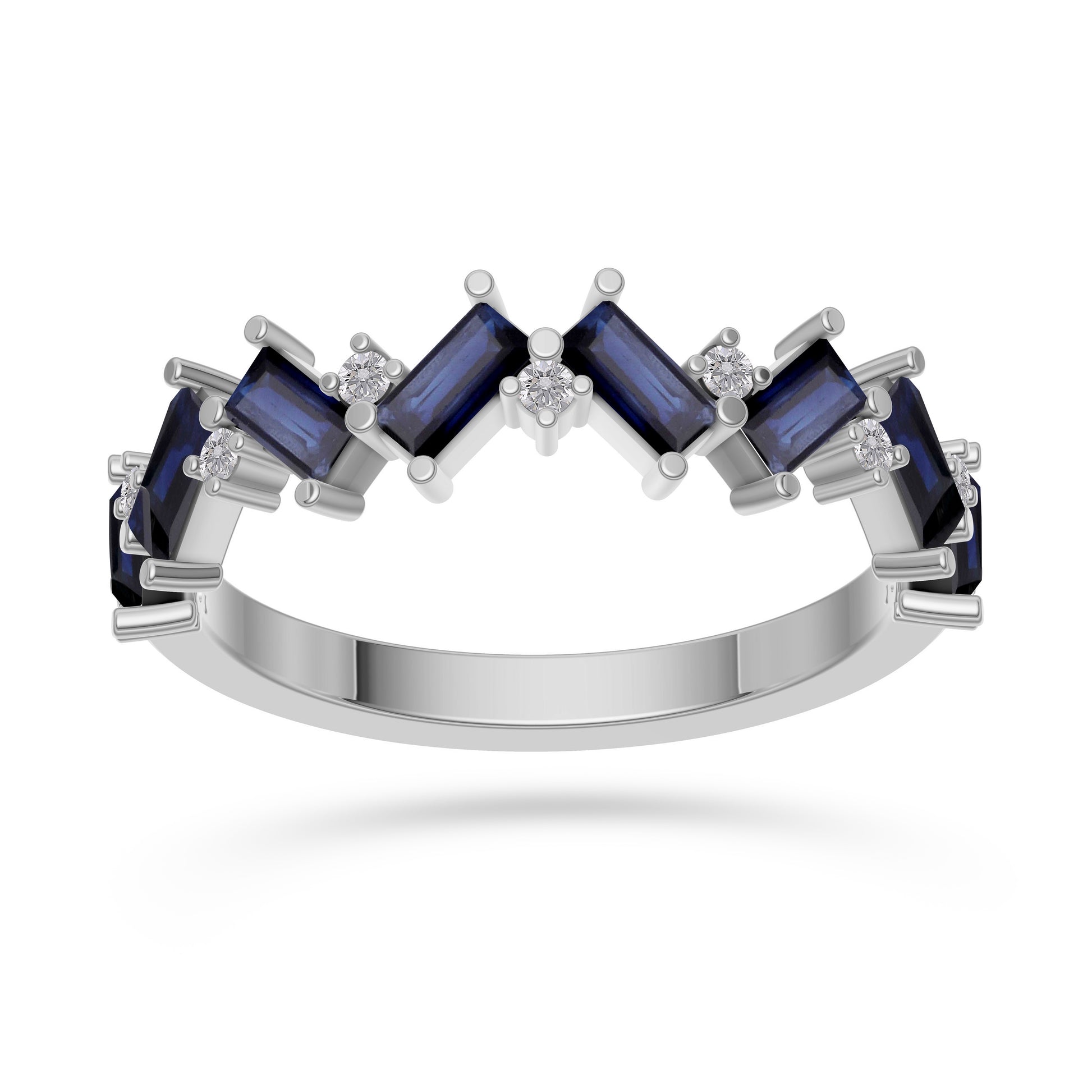Sapphire Abstract Band Ring in 18K Gold