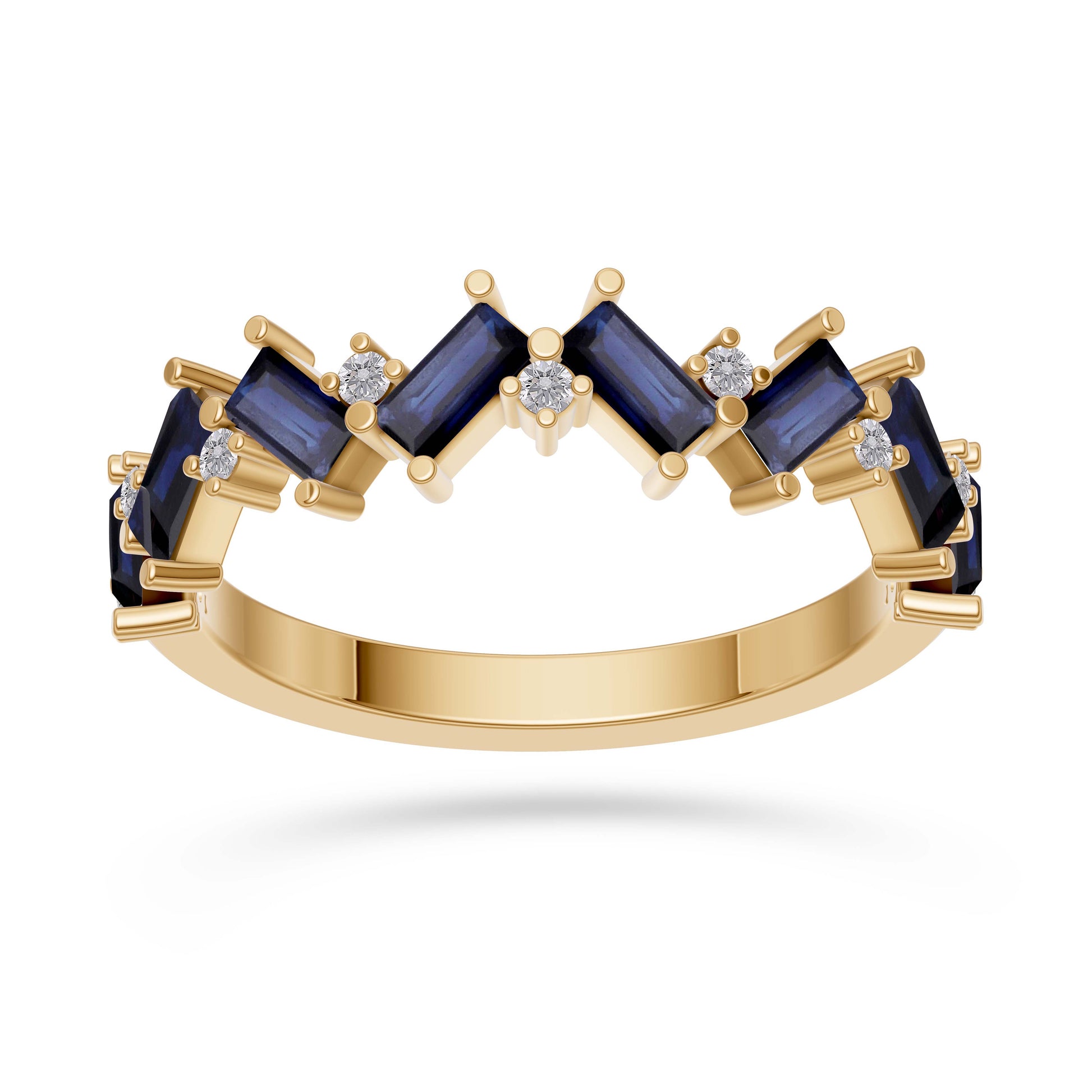 Sapphire Abstract Band Ring in 18K Gold