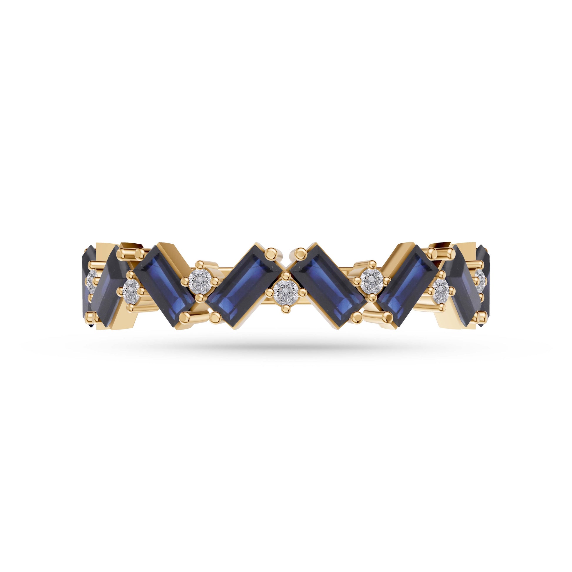 Sapphire Abstract Band Ring in 18K Gold