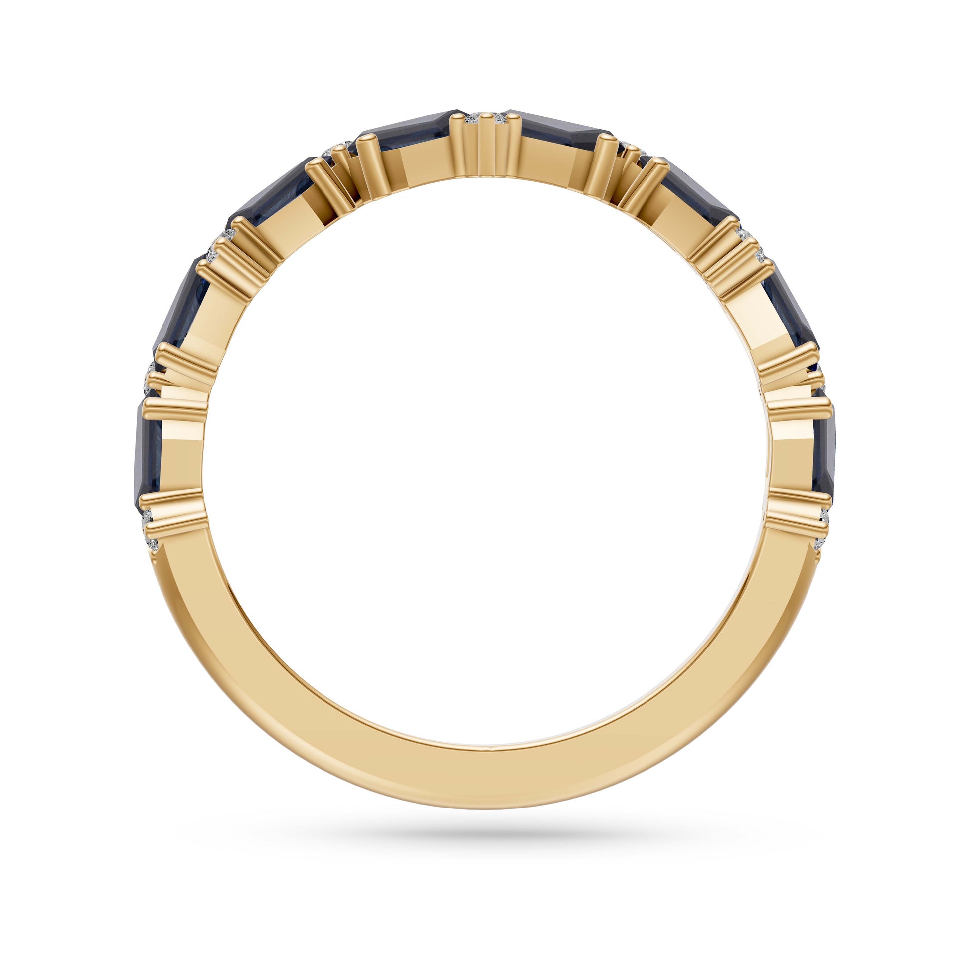 Sapphire Abstract Band Ring in 18K Gold
