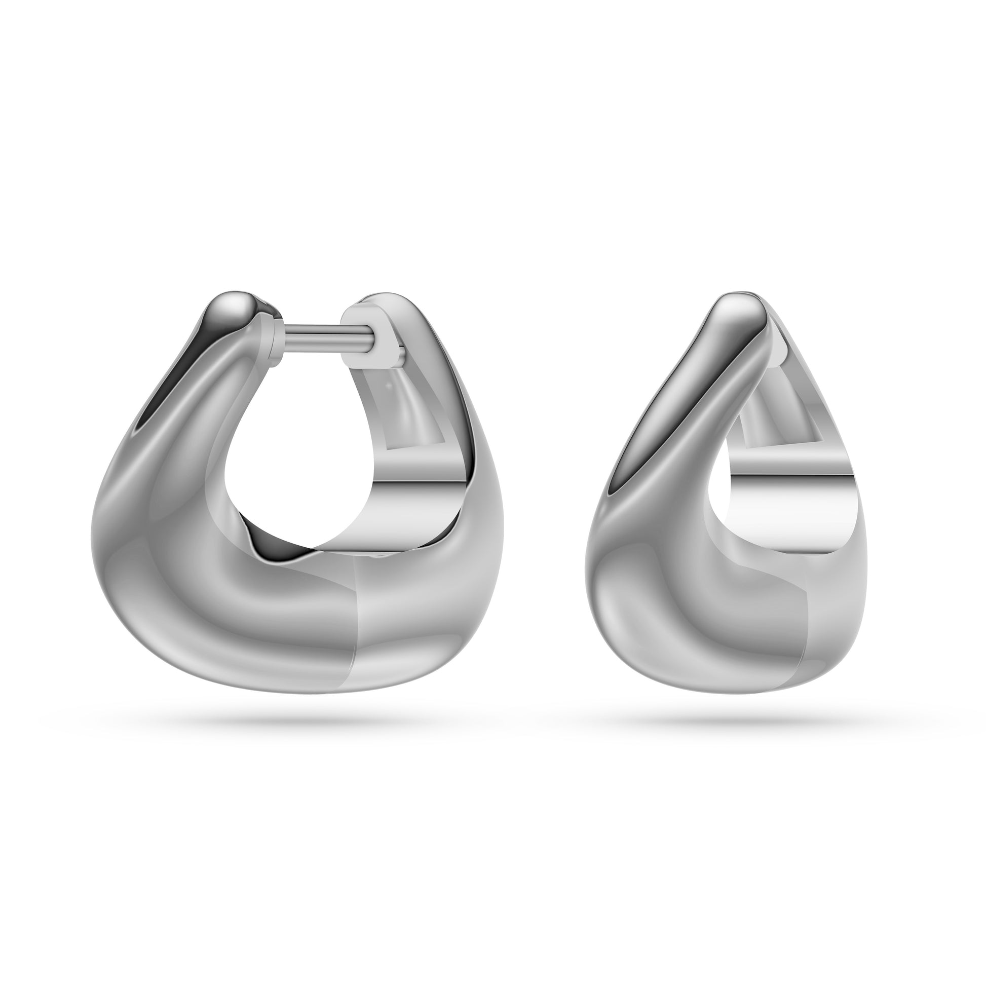 Two-Tone Sculptural Earrings in 14K Gold