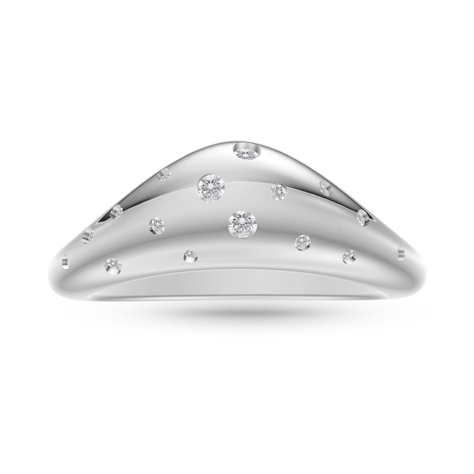 Diamond Bubble Ring in 14K Gold