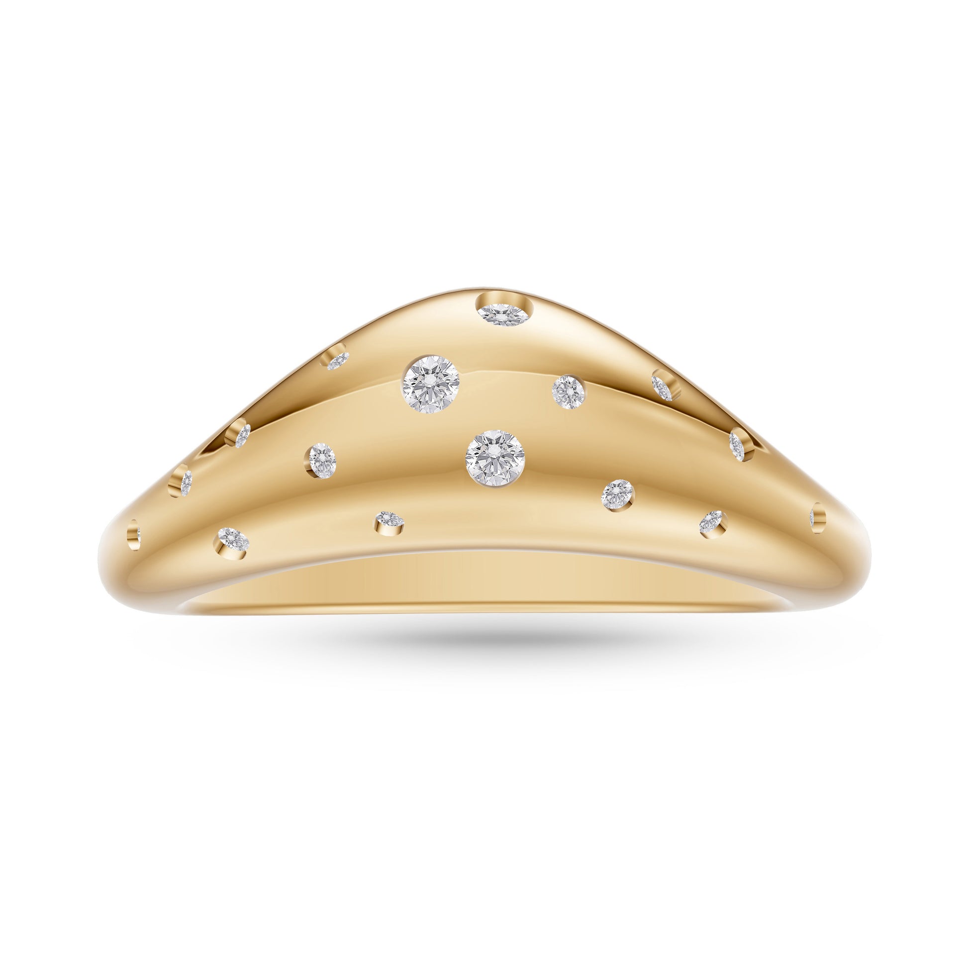 Diamond Bubble Ring in 14K Gold