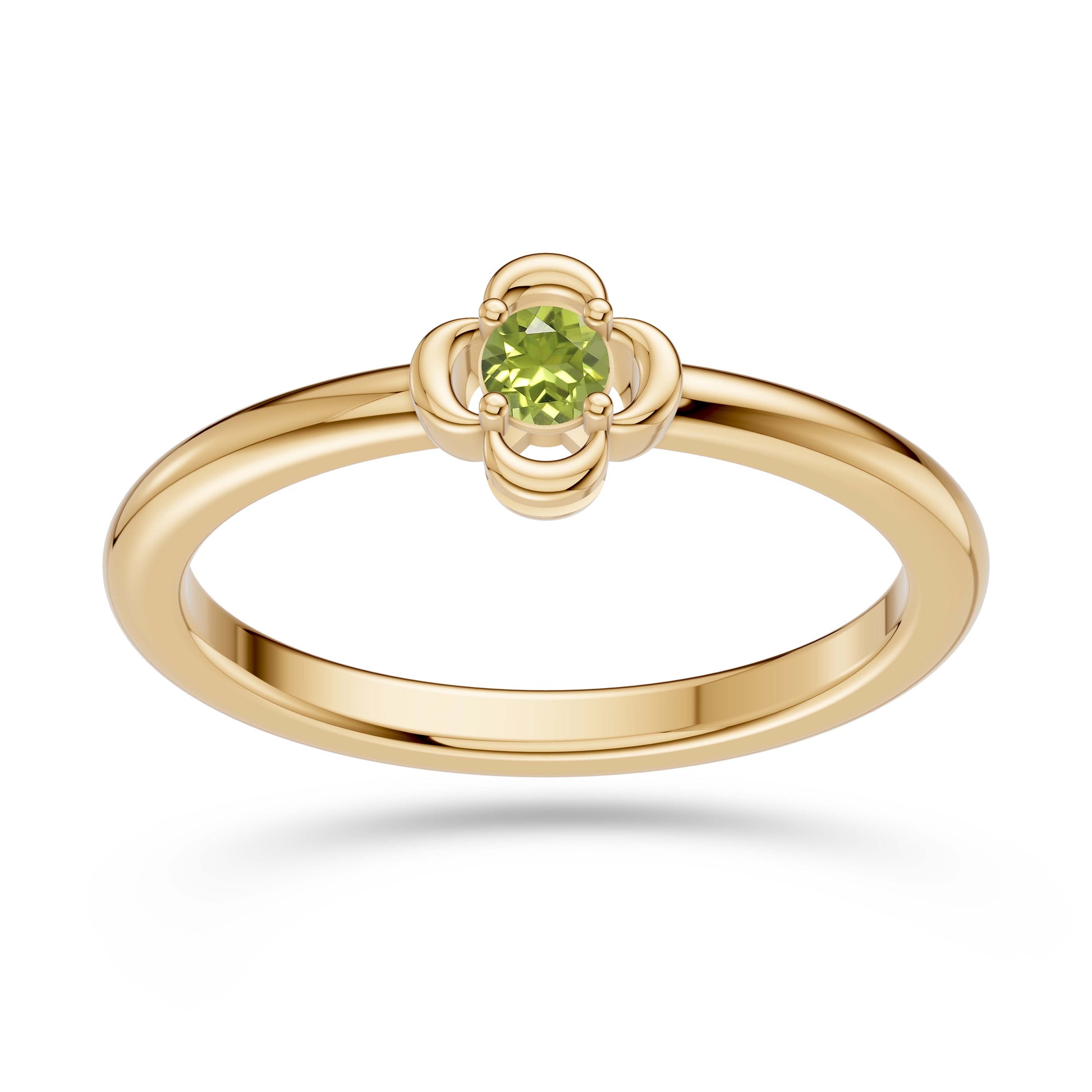 Timeless Round Peridot Ring in 14K Yellow Gold