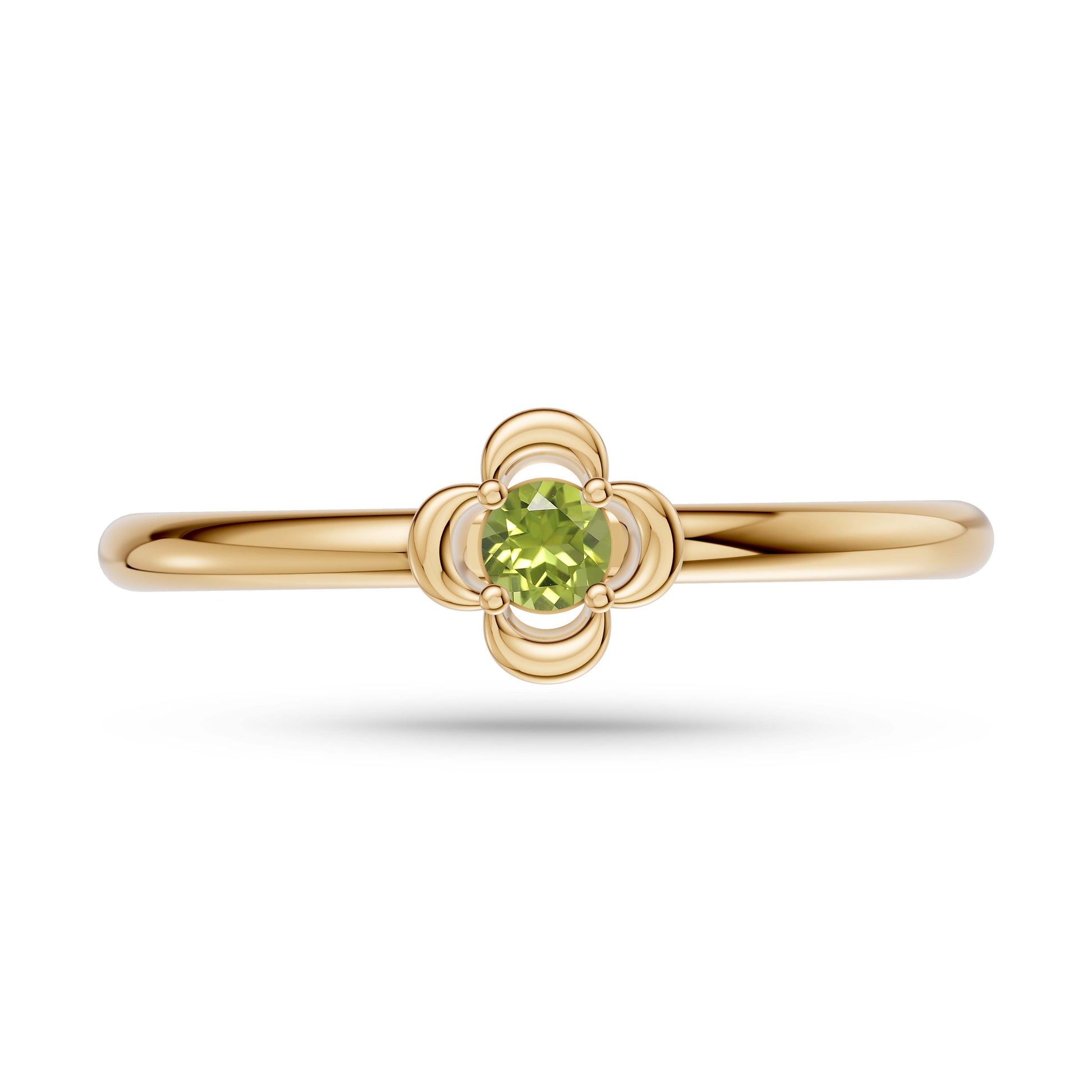 Timeless Round Peridot Ring in 14K Yellow Gold