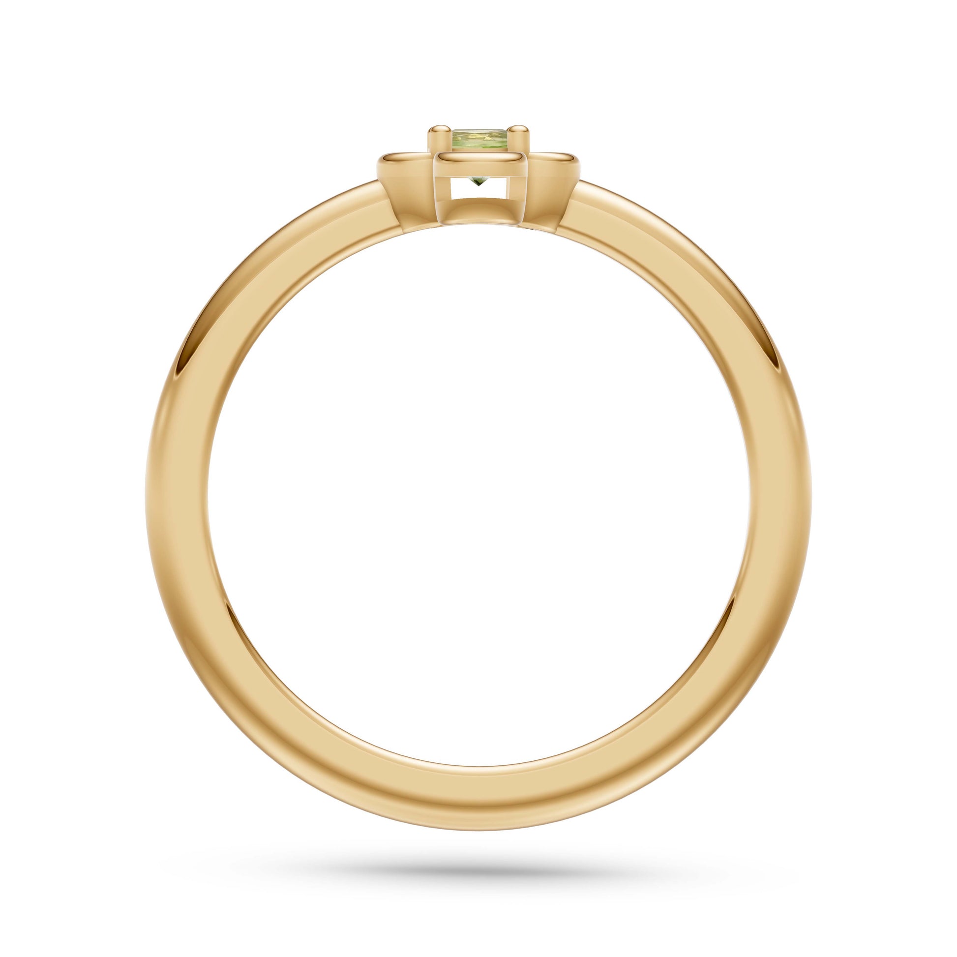 Timeless Round Peridot Ring in 14K Yellow Gold