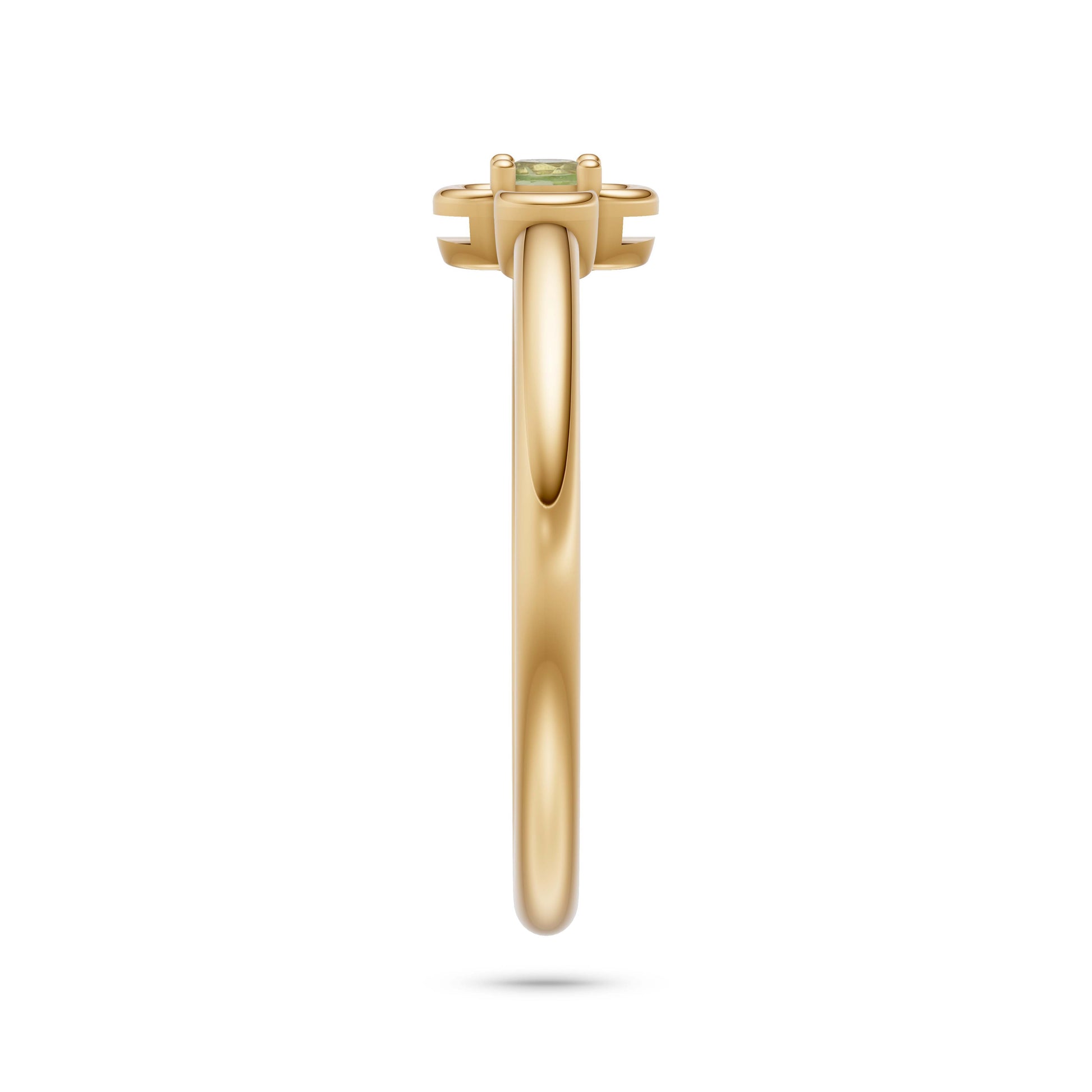 Timeless Round Peridot Ring in 14K Yellow Gold