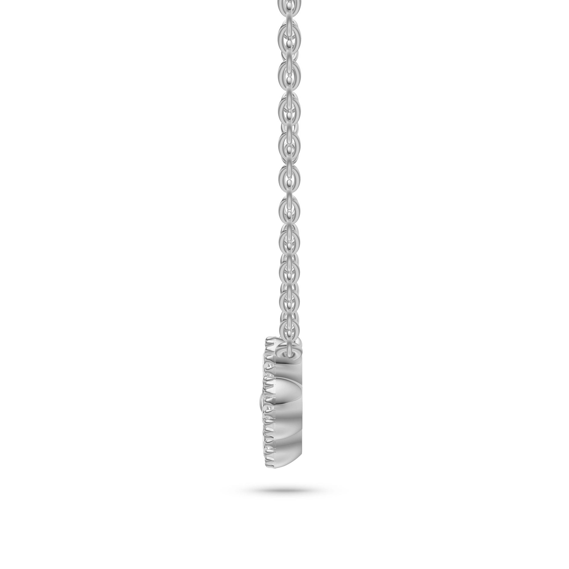Diamond Flower Cluster Necklace in 14K Gold