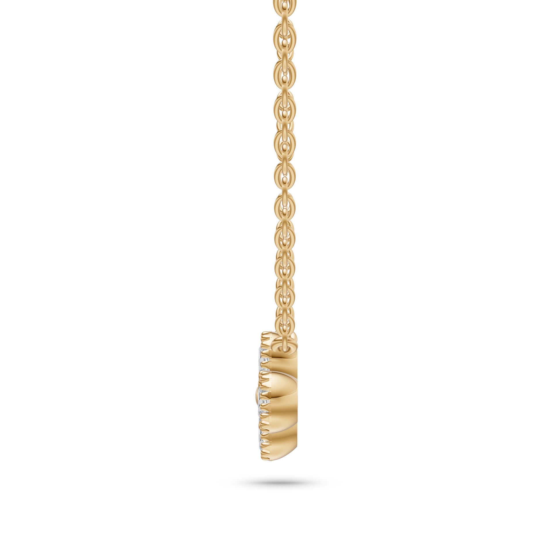 Diamond Flower Cluster Necklace in 14K Gold