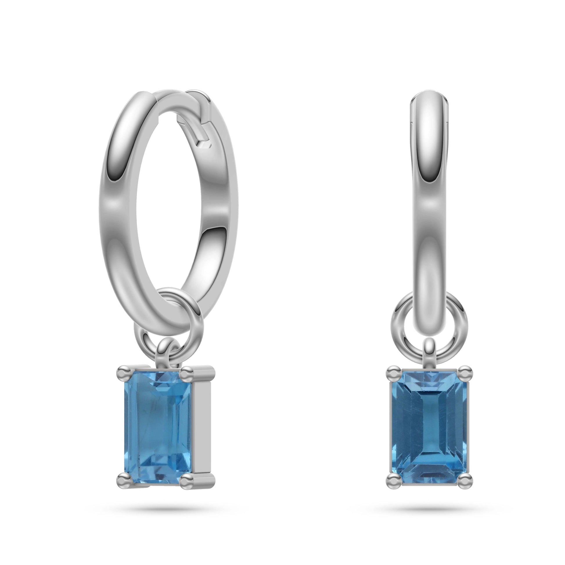 Sky Blue Topaz Drop Earrings in 14K Gold