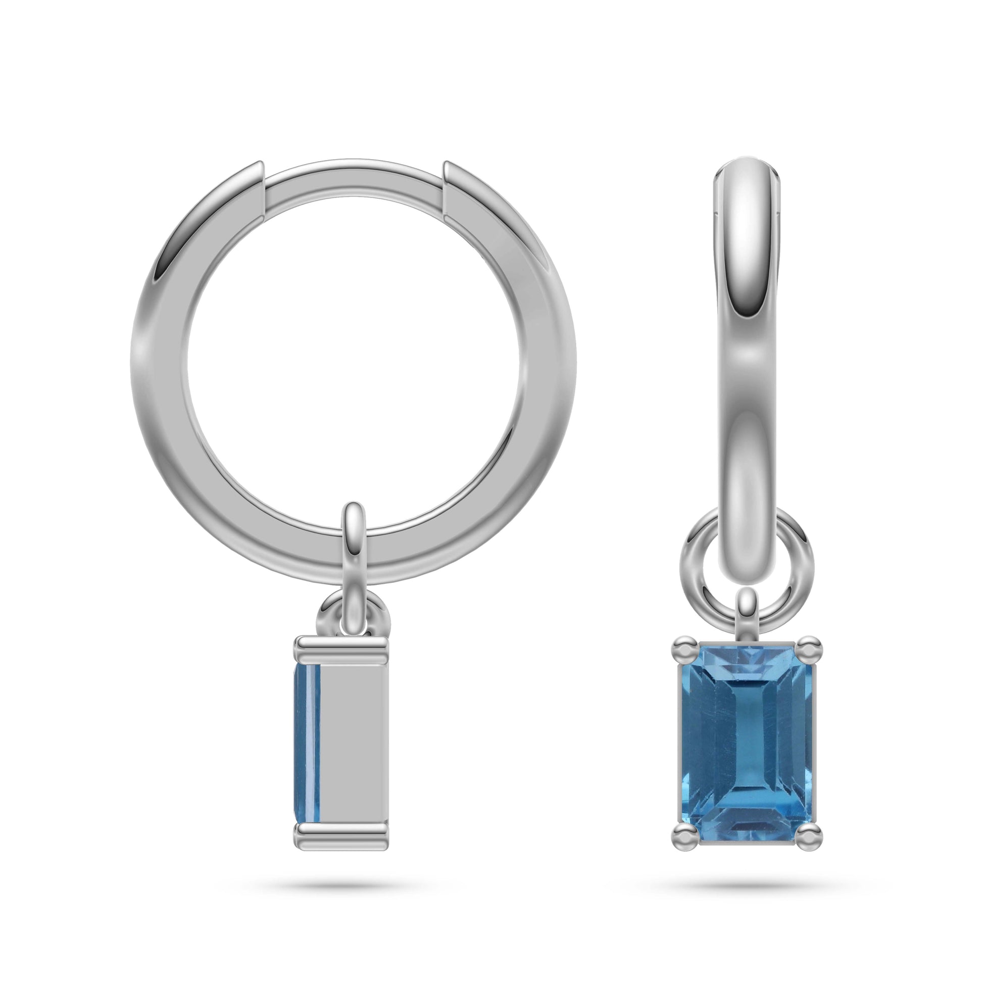 Sky Blue Topaz Drop Earrings in 14K Gold