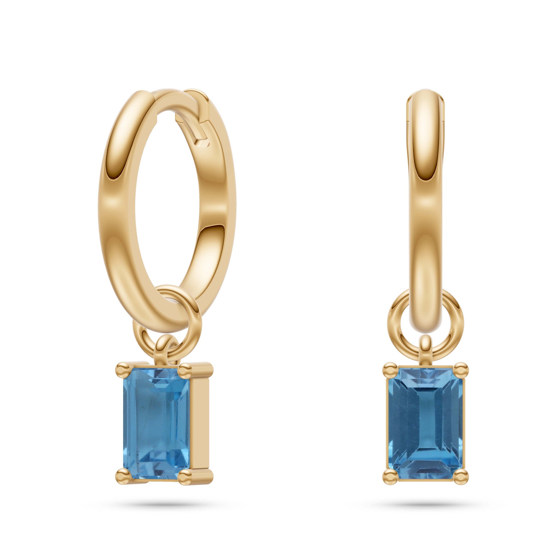 Sky Blue Topaz Drop Earrings in 14K Gold