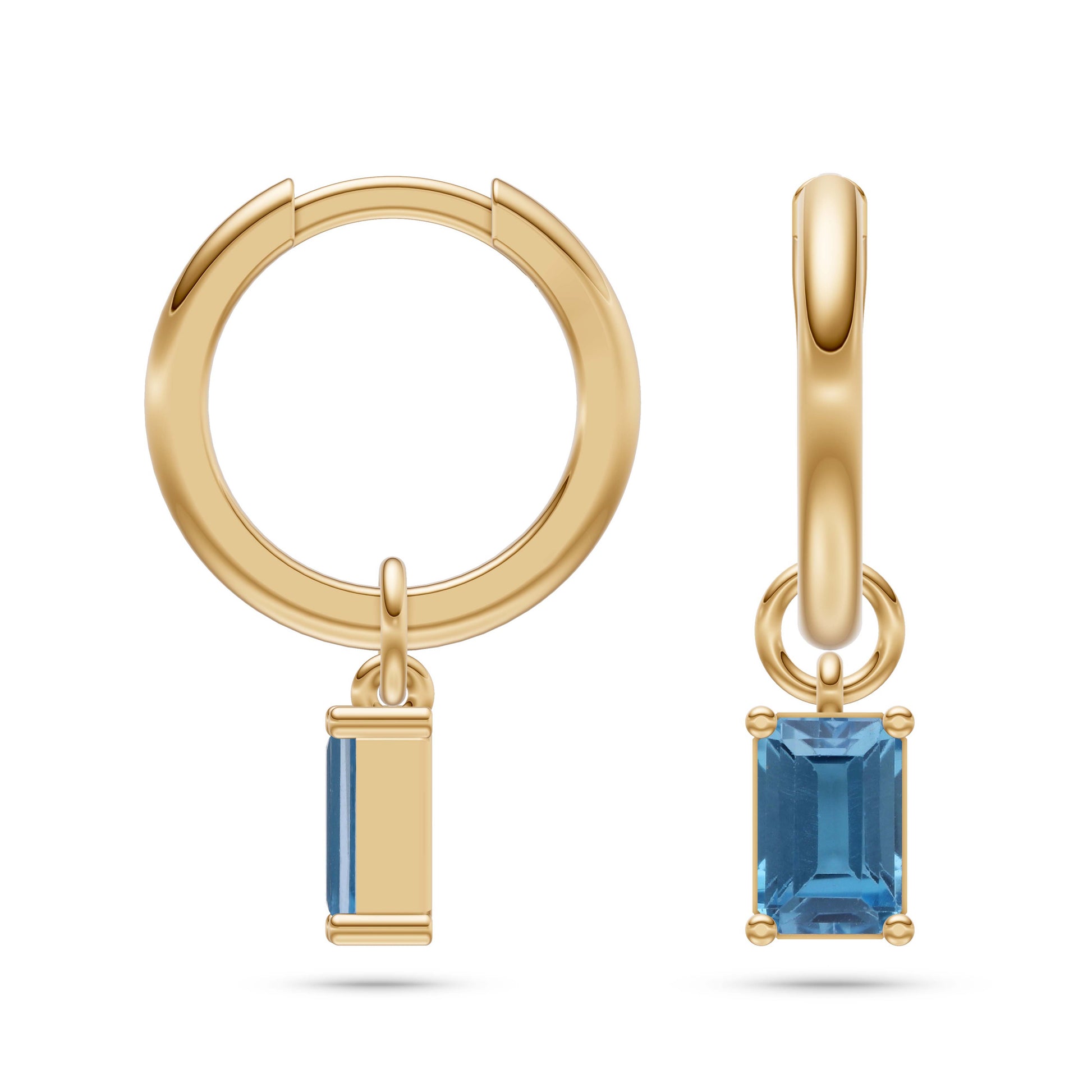 Sky Blue Topaz Drop Earrings in 14K Gold