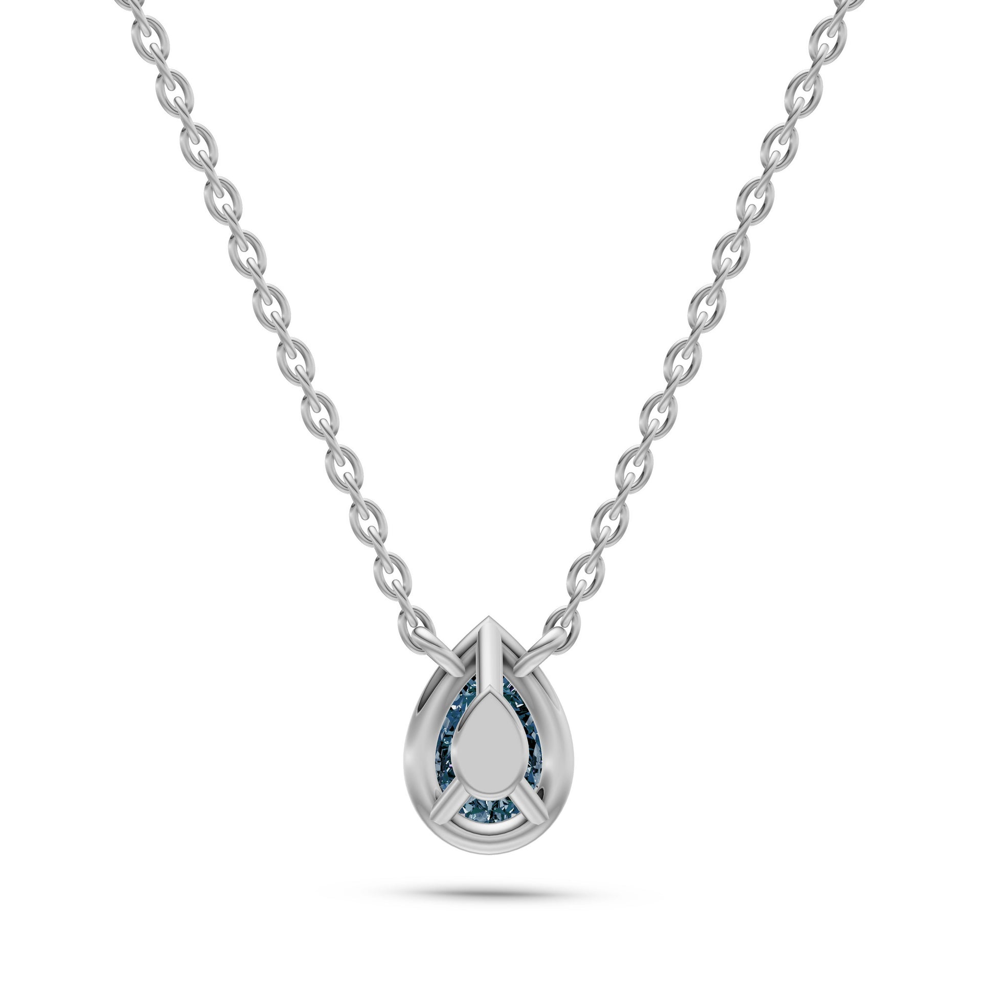 Pear-Shape Sapphire Pendant Necklace in 18K Gold