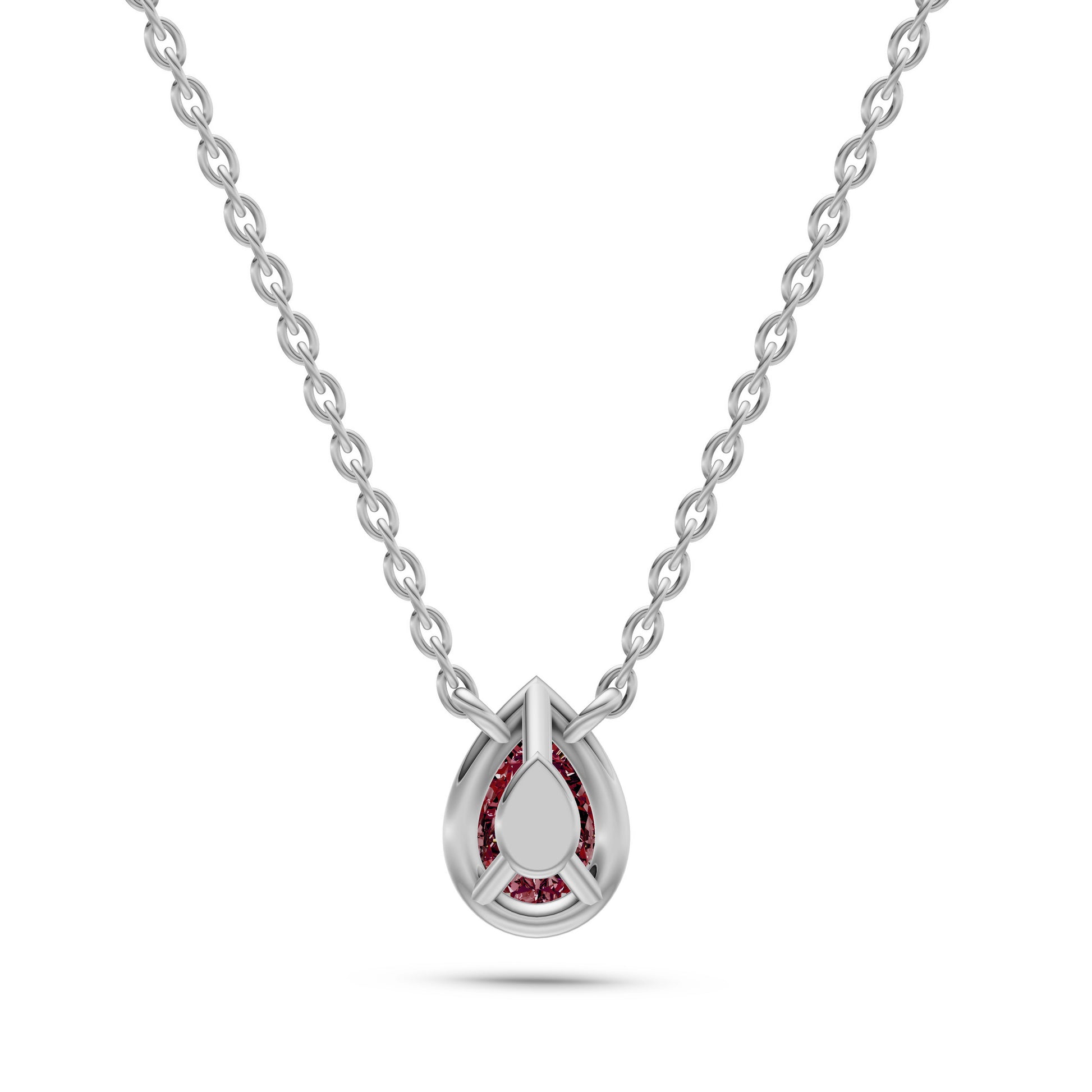 Pear-Shape Ruby Pendant Necklace in 18K Gold