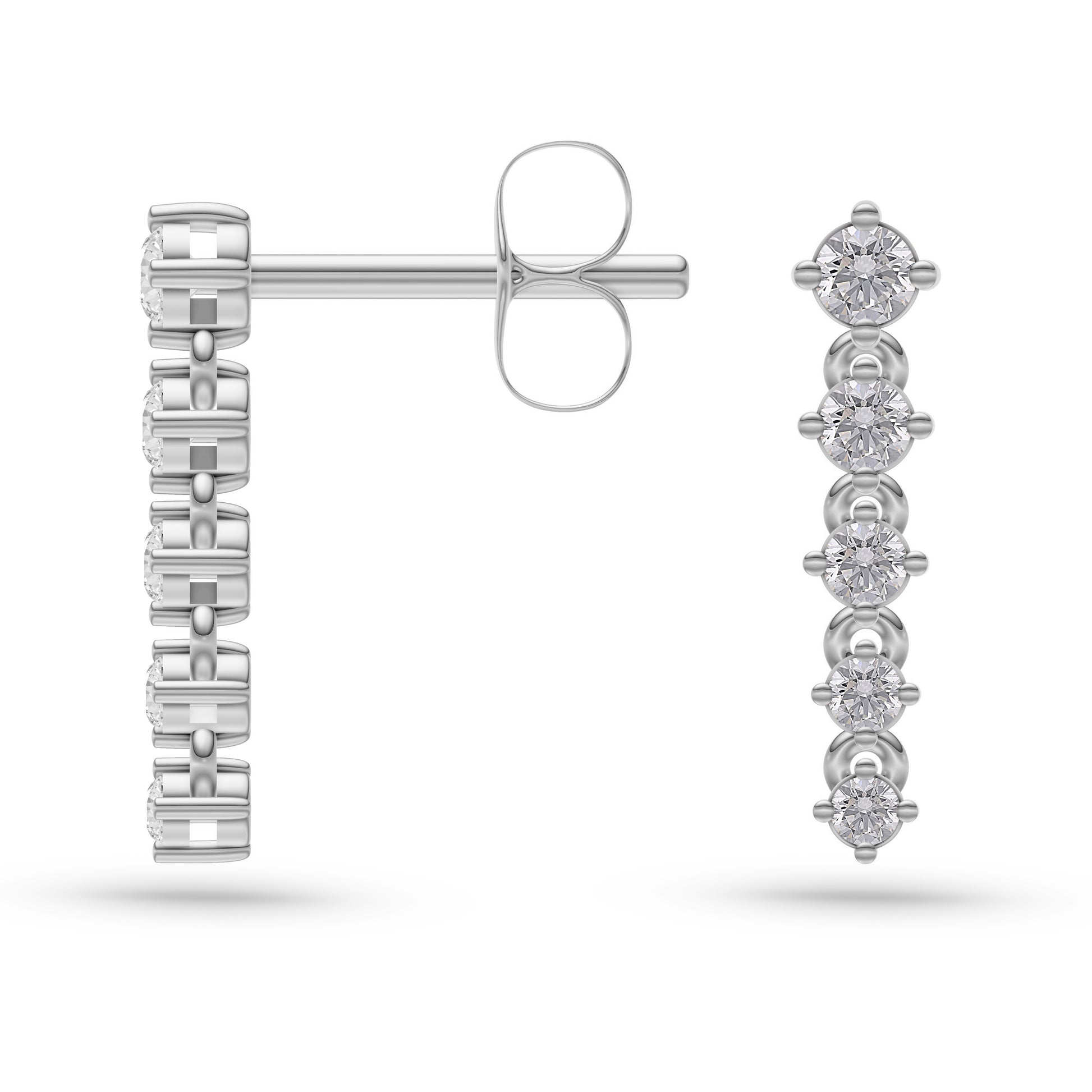 Diamond Journey Drop Earrings in 14K Gold