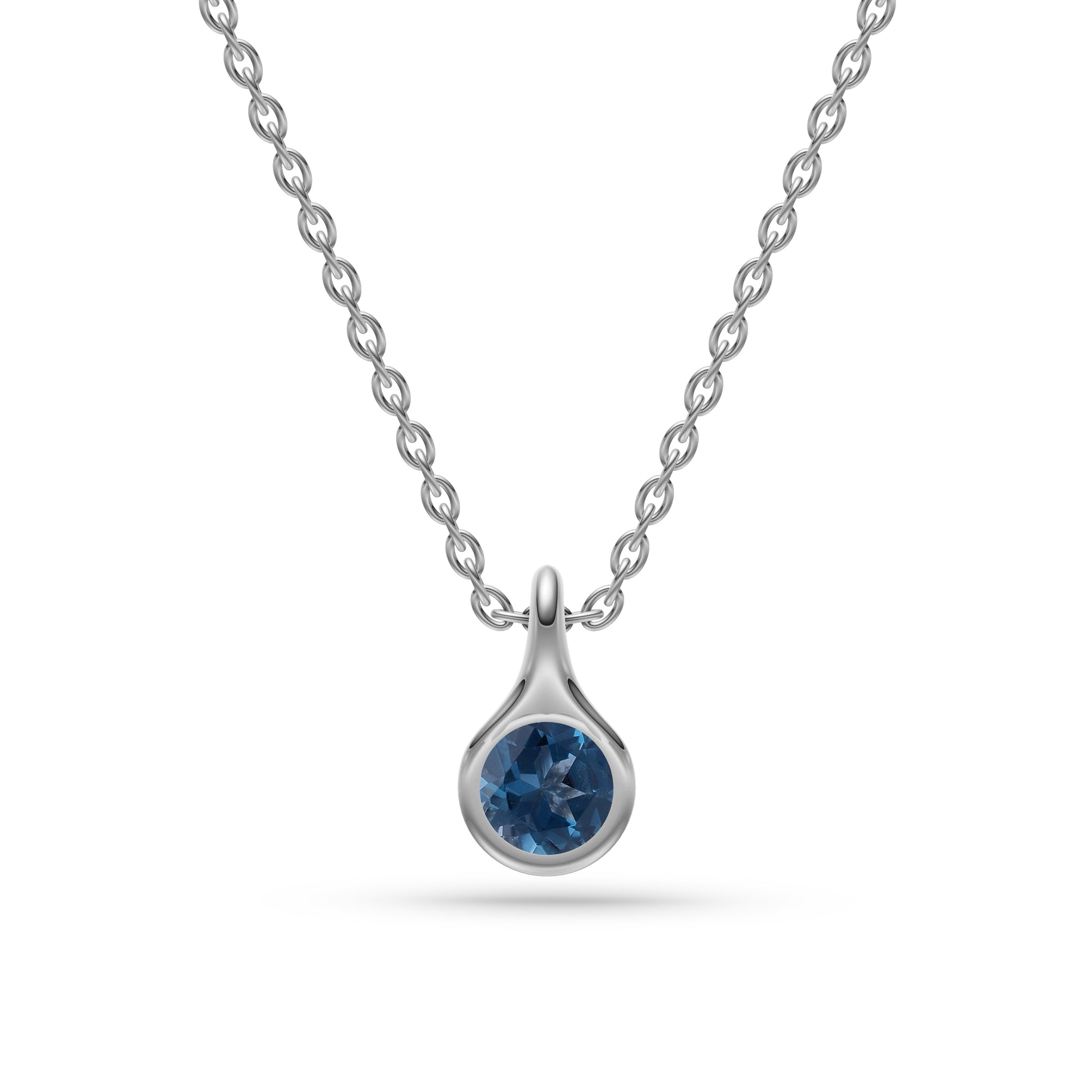 Mystic Droplet Labradorite Pendant In 14K Gold