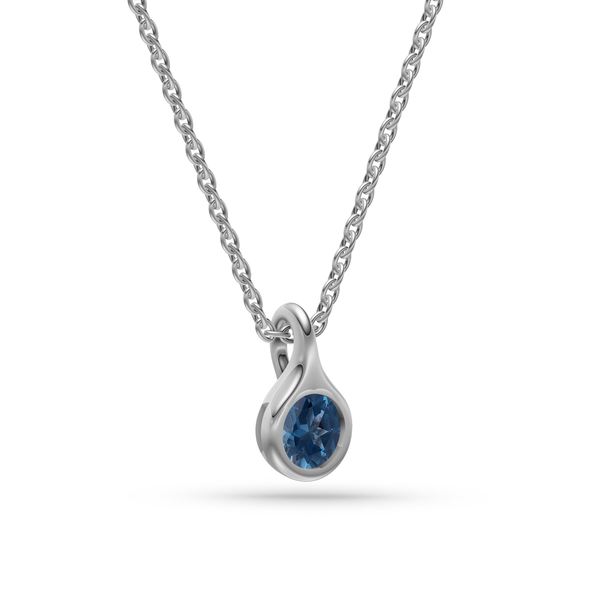 Mystic Droplet Labradorite Pendant In 14K Gold