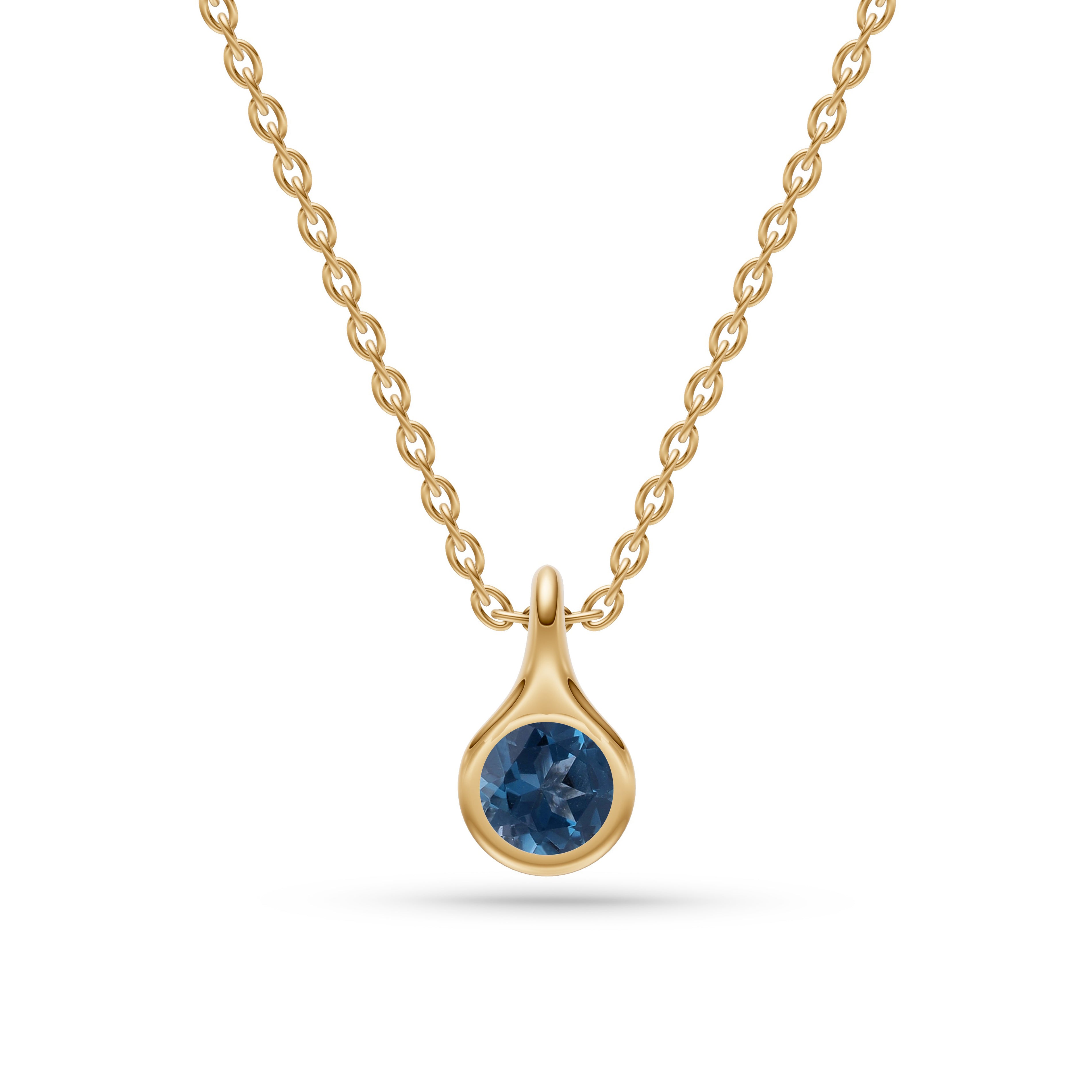 Mystic Droplet Labradorite Pendant In 14K Gold