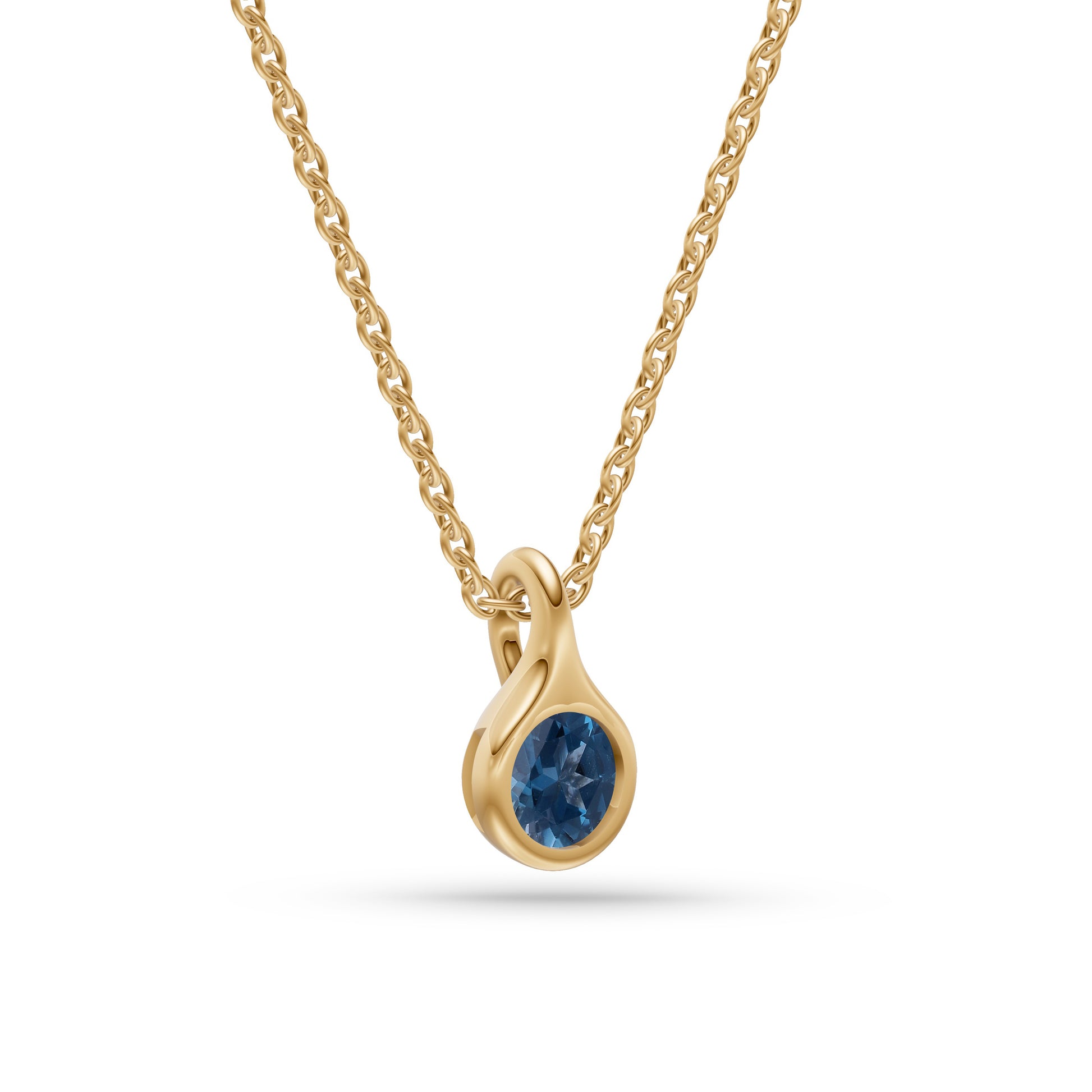 Mystic Droplet Labradorite Pendant In 14K Gold