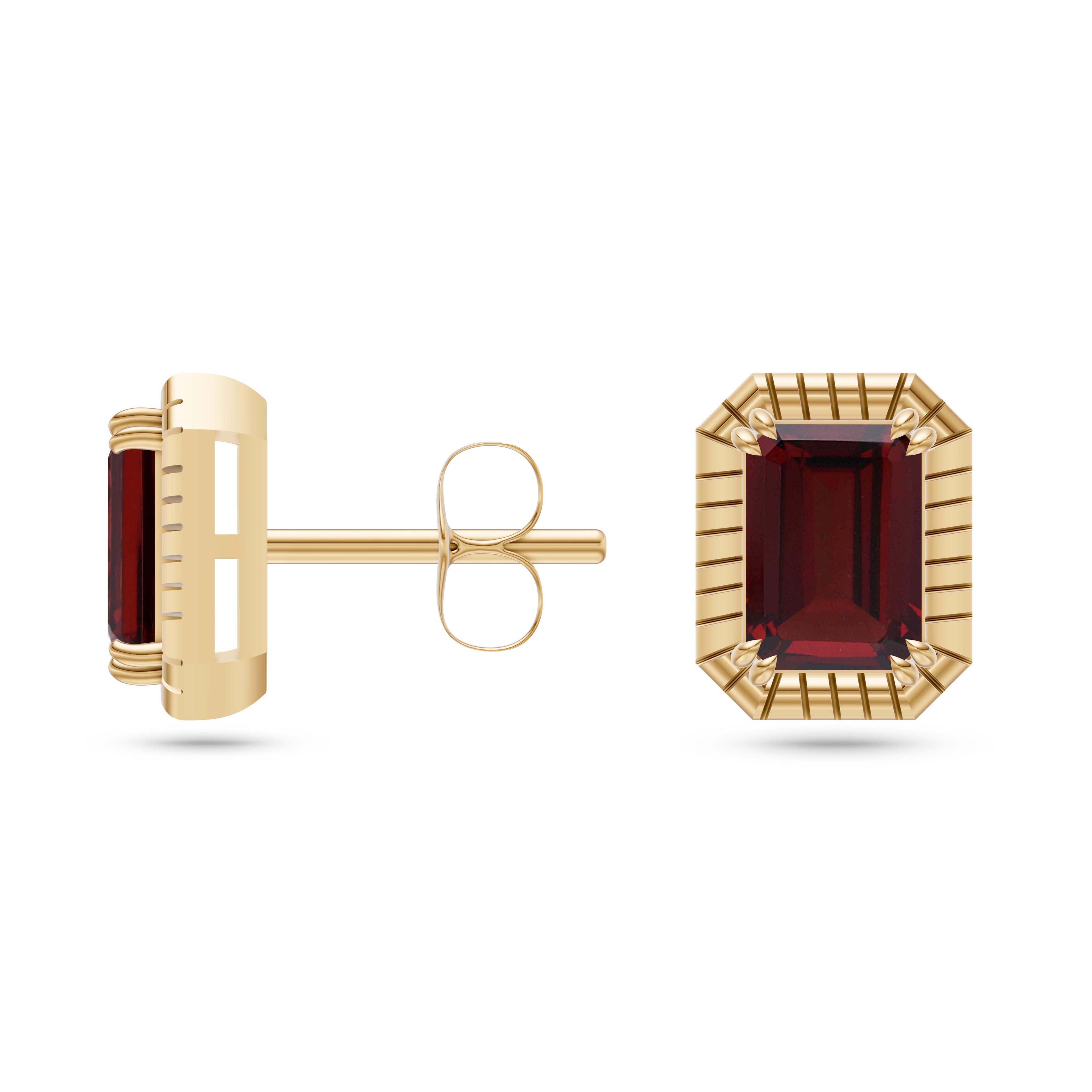 Vintage-Inspired Garnet Earrings In 14K Gold