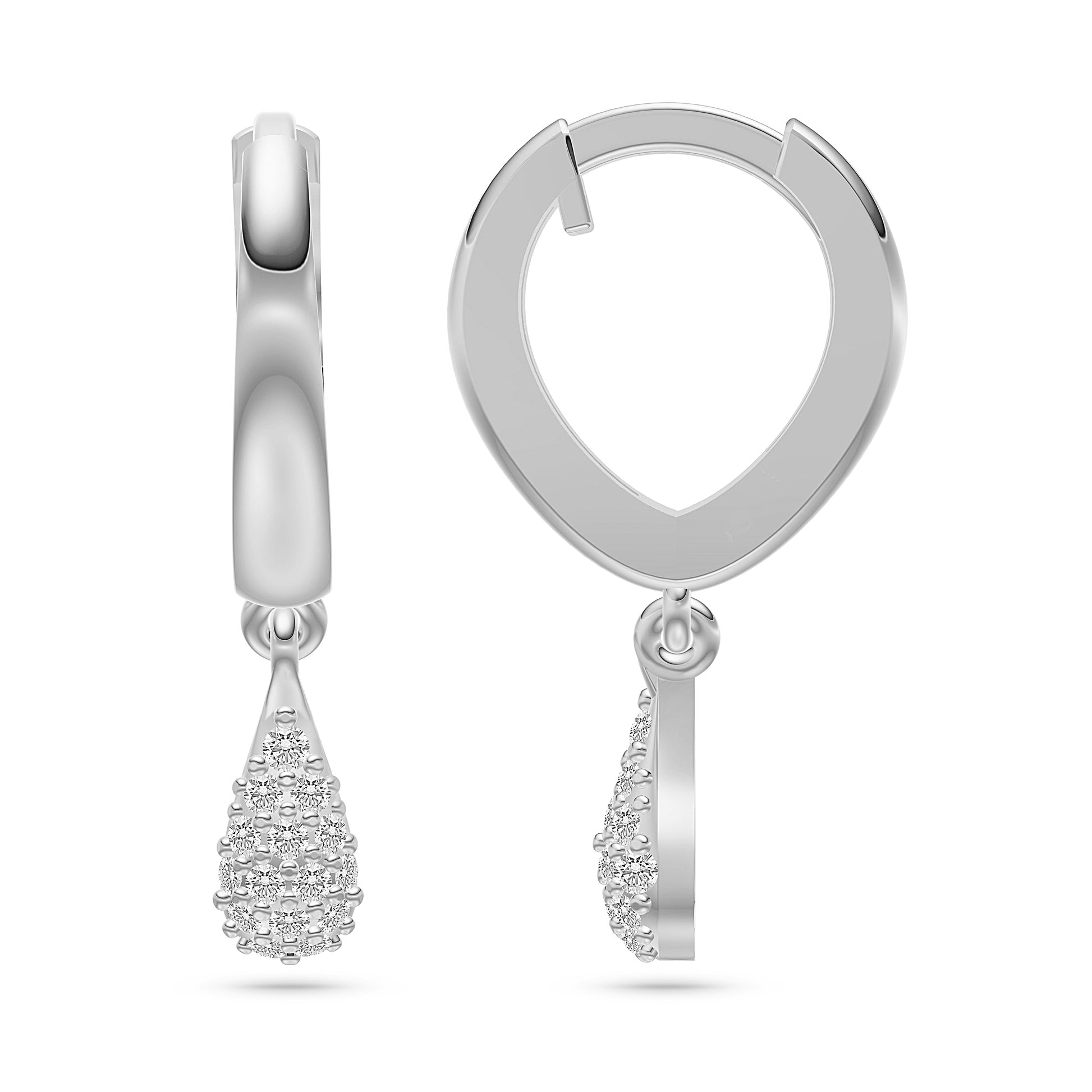 Pear-Shape Diamond Drop Earrings in 14K Gold