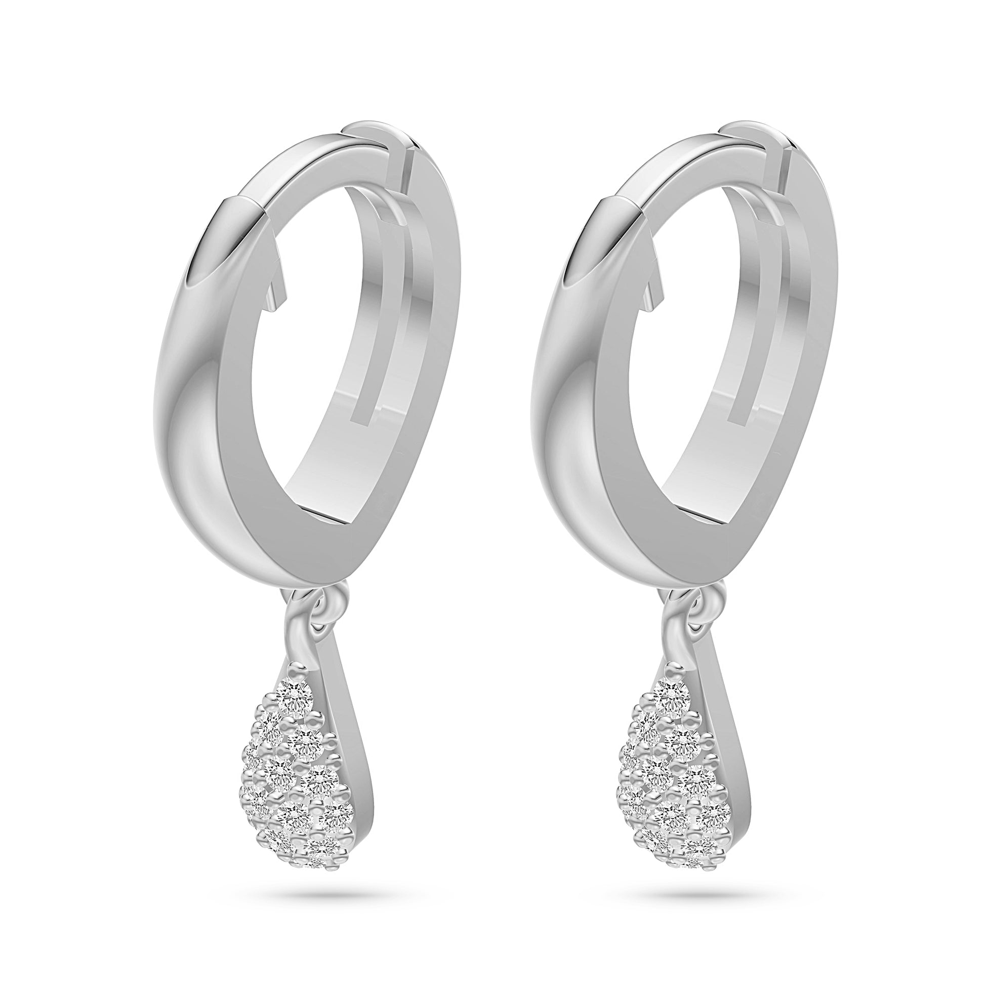 Pear-Shape Diamond Drop Earrings in 14K Gold