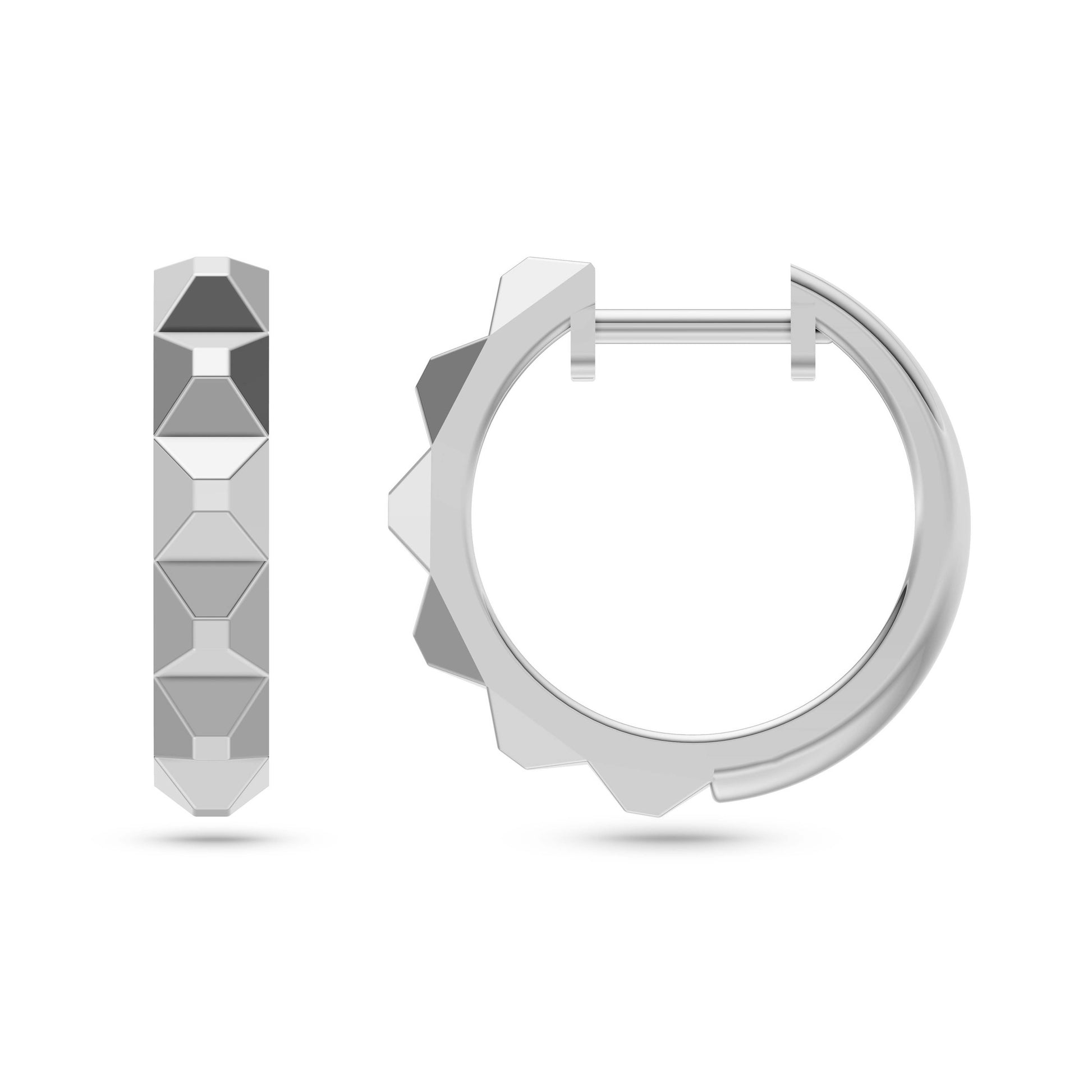 Geometric Hoop Earrings in 14K Gold